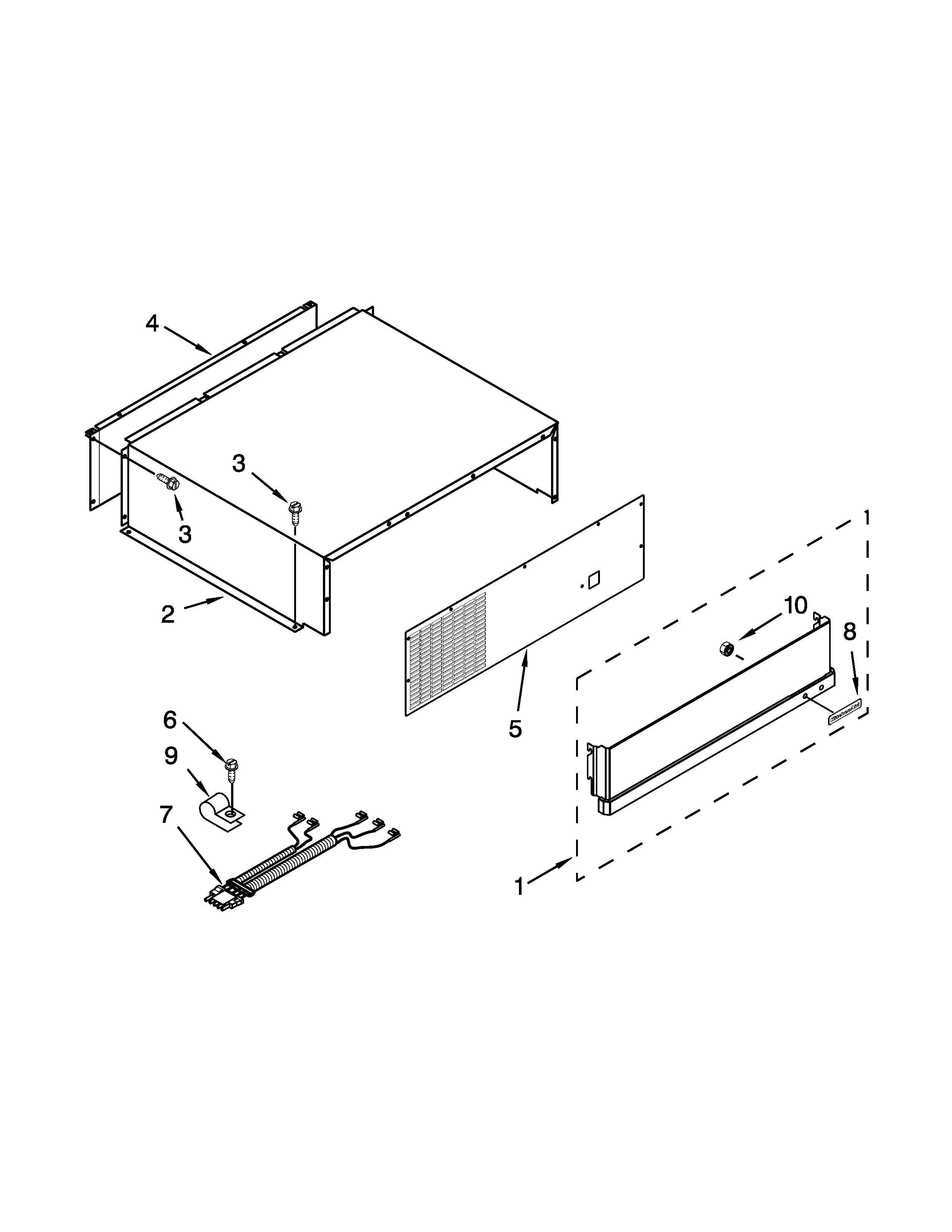 KitchenAid KSSC36QTS00 top grille and unit cover parts diagram