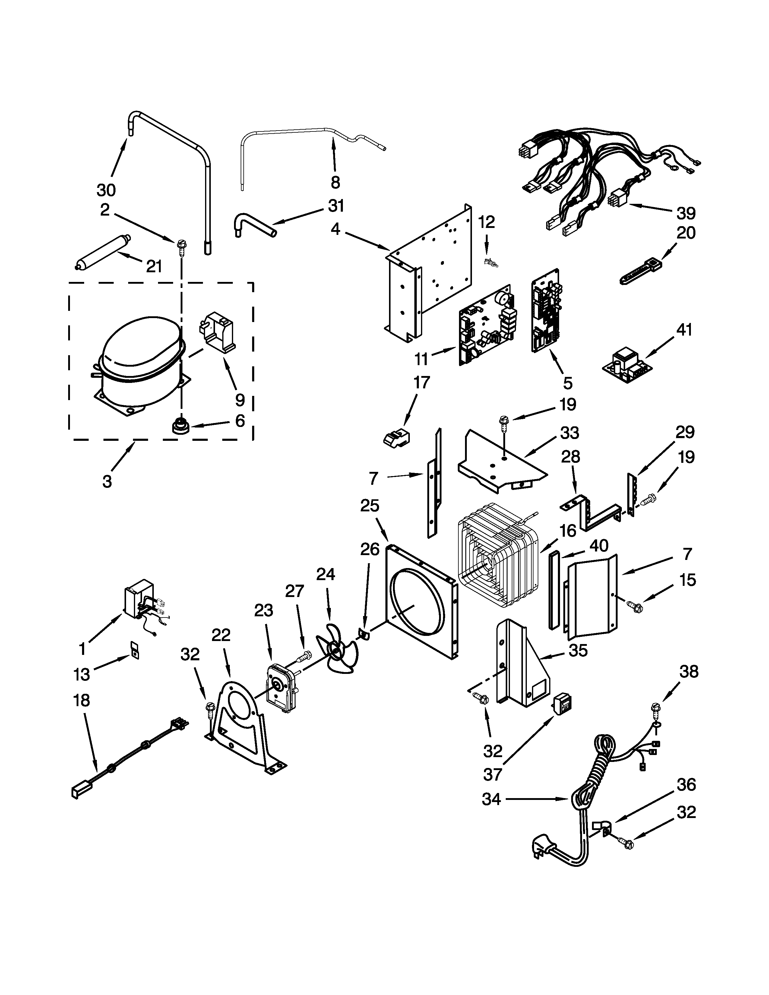 KitchenAid KSSC36QTS00 upper unit parts diagram