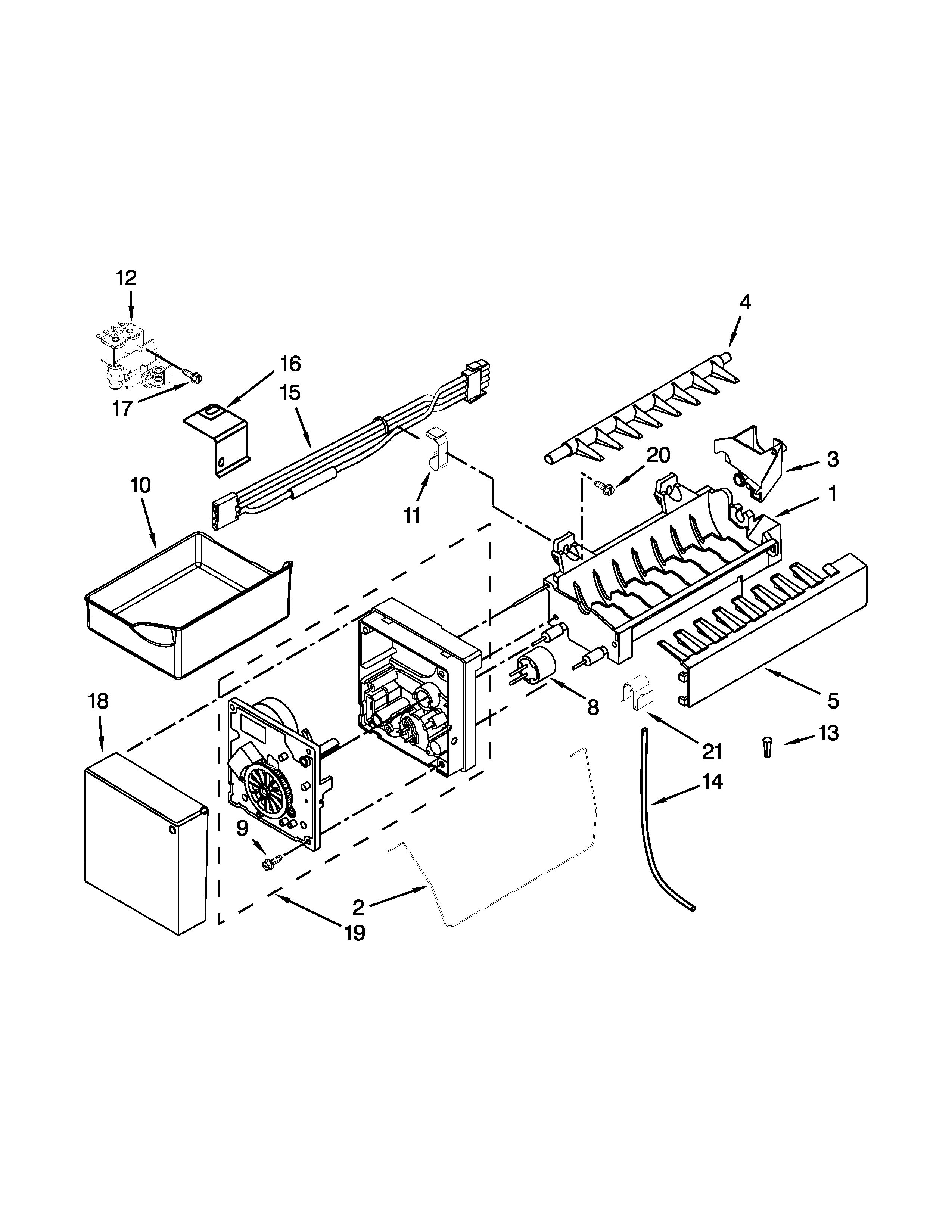 KitchenAid KBFS22EWWH5 icemaker parts diagram