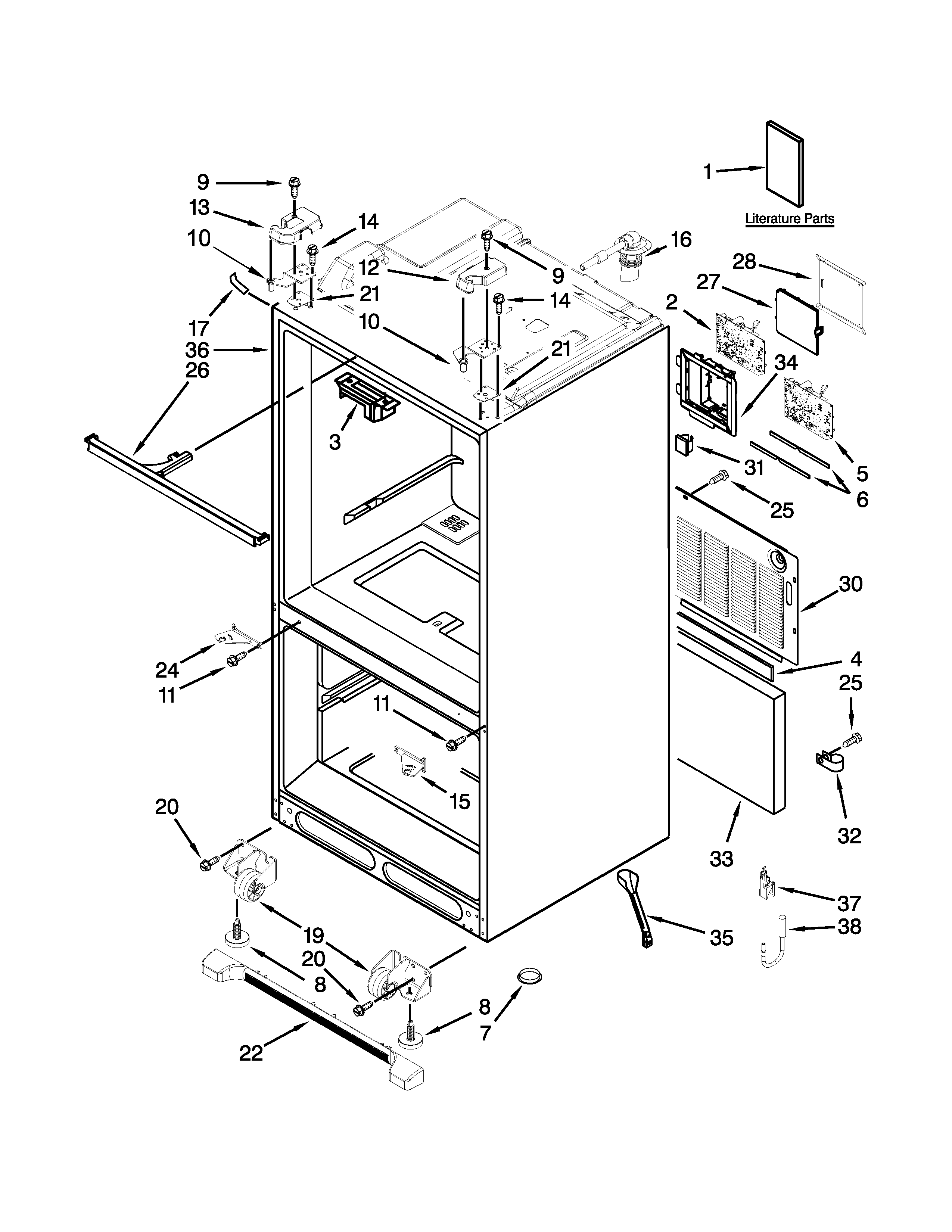 Maytag MFT2771XEW0 cabinet parts diagram