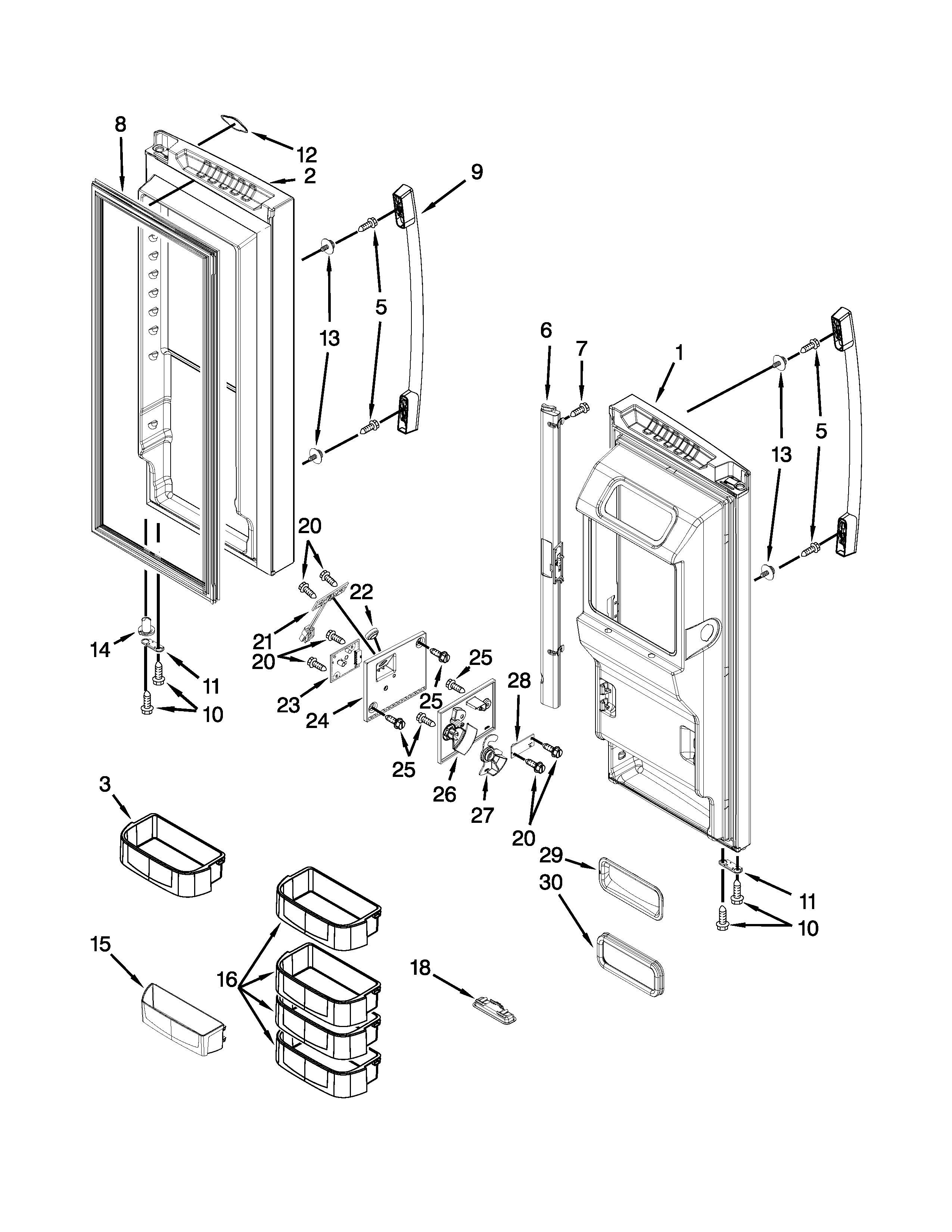 Maytag MFT2771XEW0 refrigerator door parts diagram