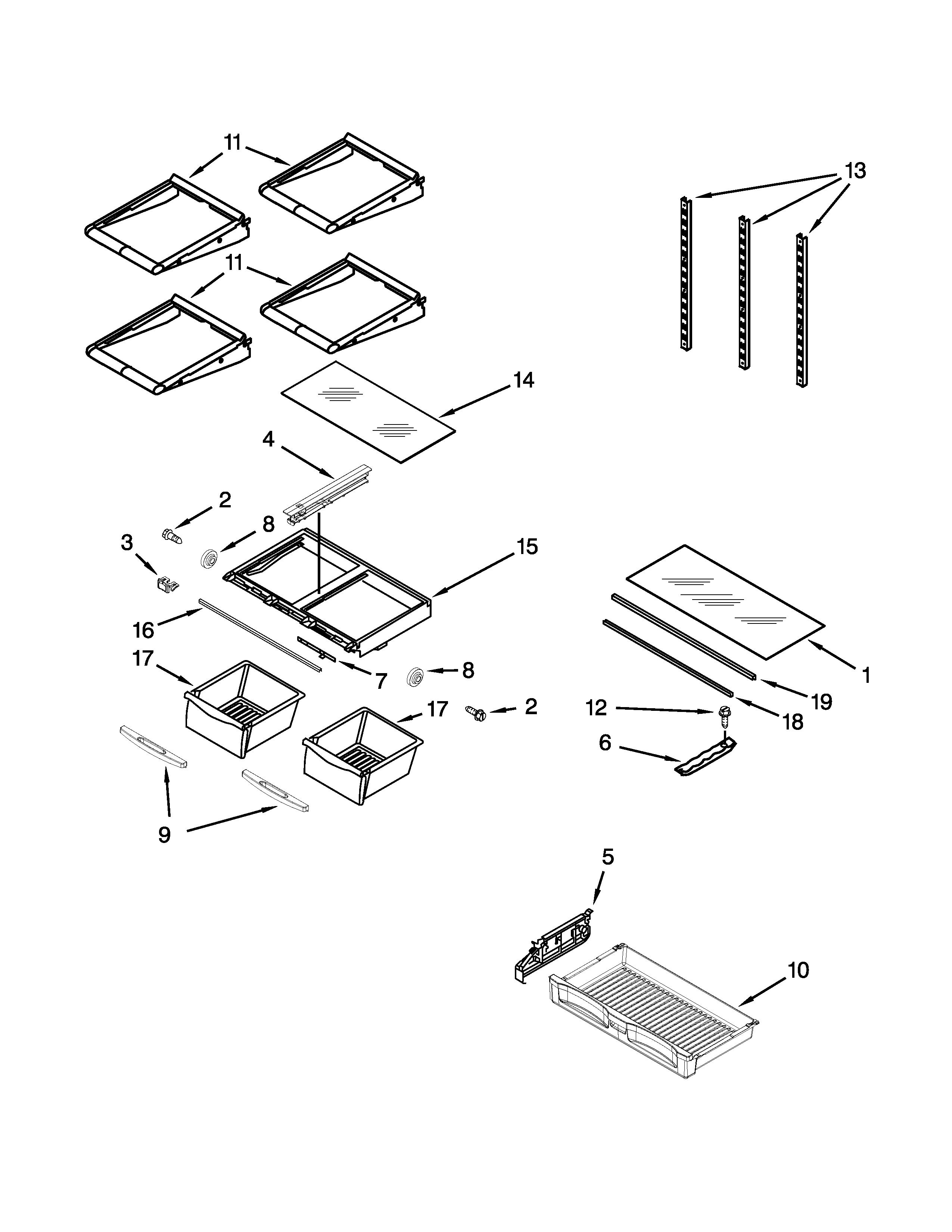 Maytag MFT2771XEW0 shelf parts diagram