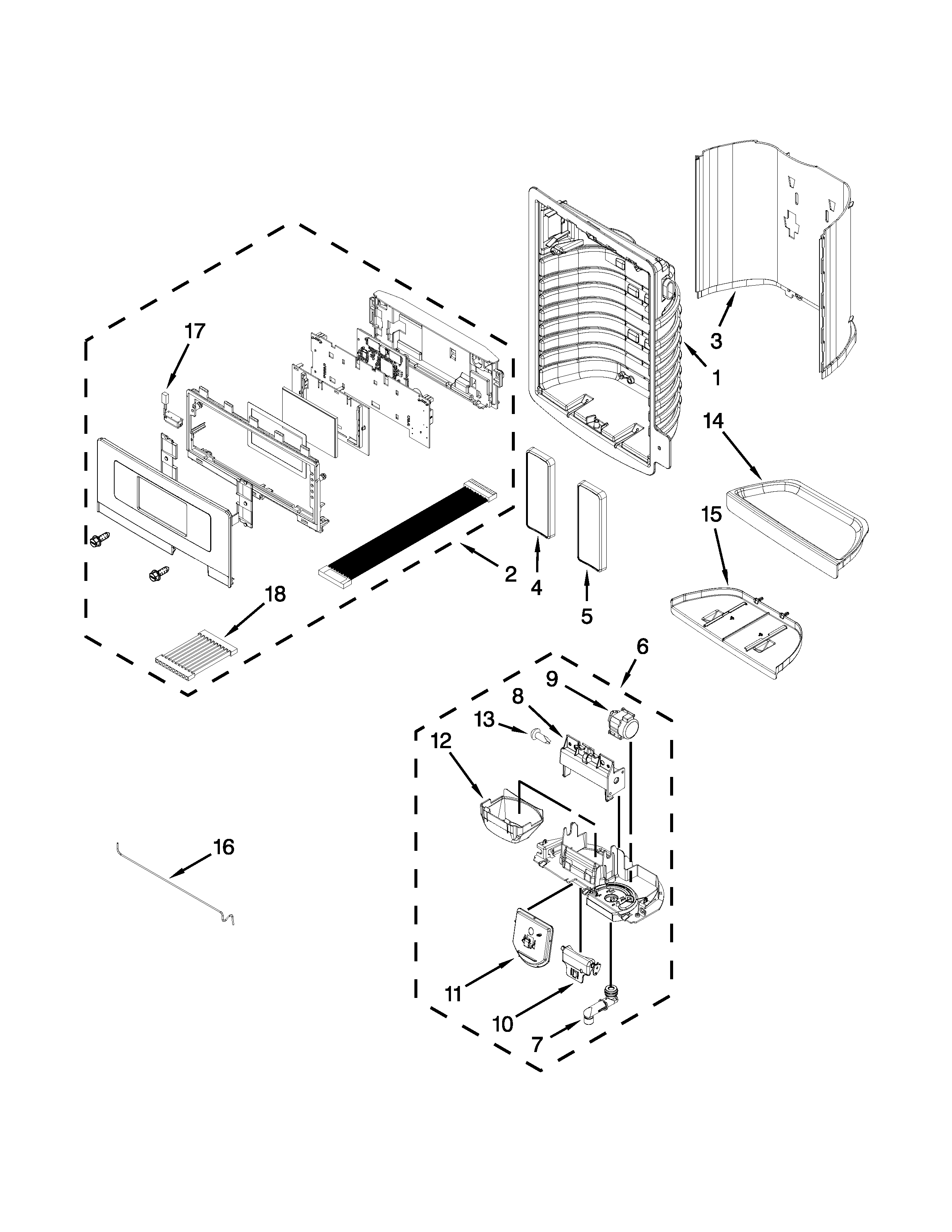 Maytag MFT2771XEW0 dispenser front parts diagram
