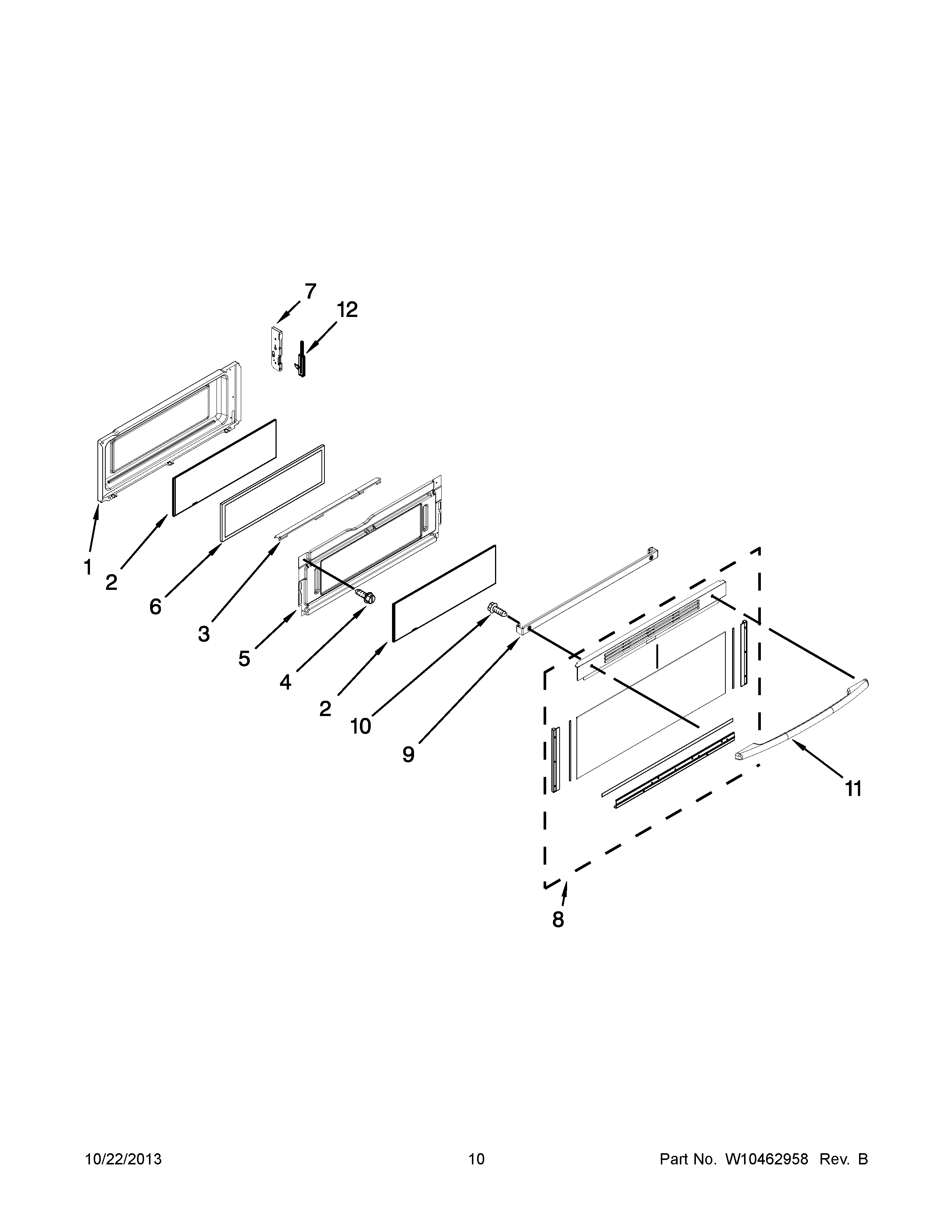 Maytag MET8775XB01 upper door parts diagram