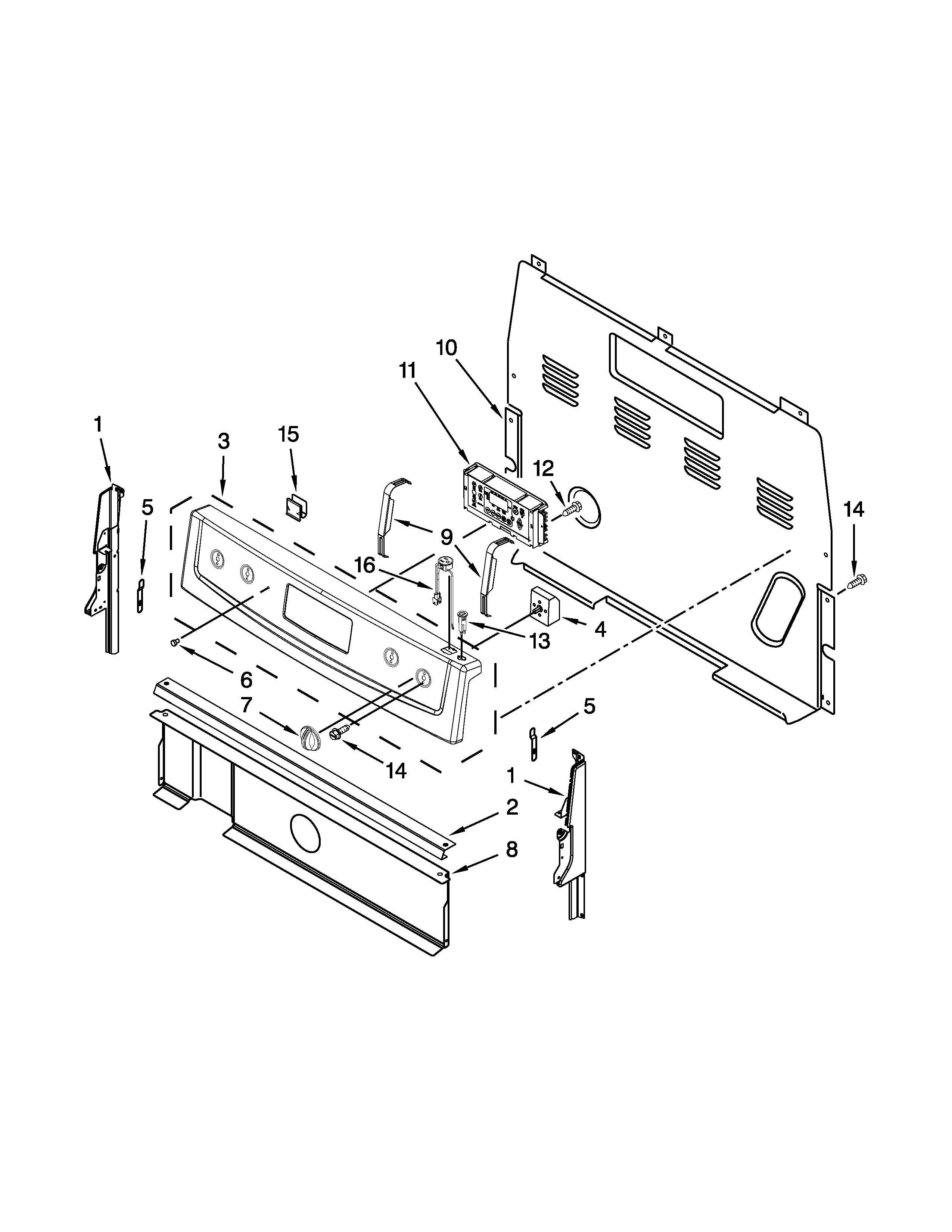 Maytag YMER7660WS2 control panel parts diagram