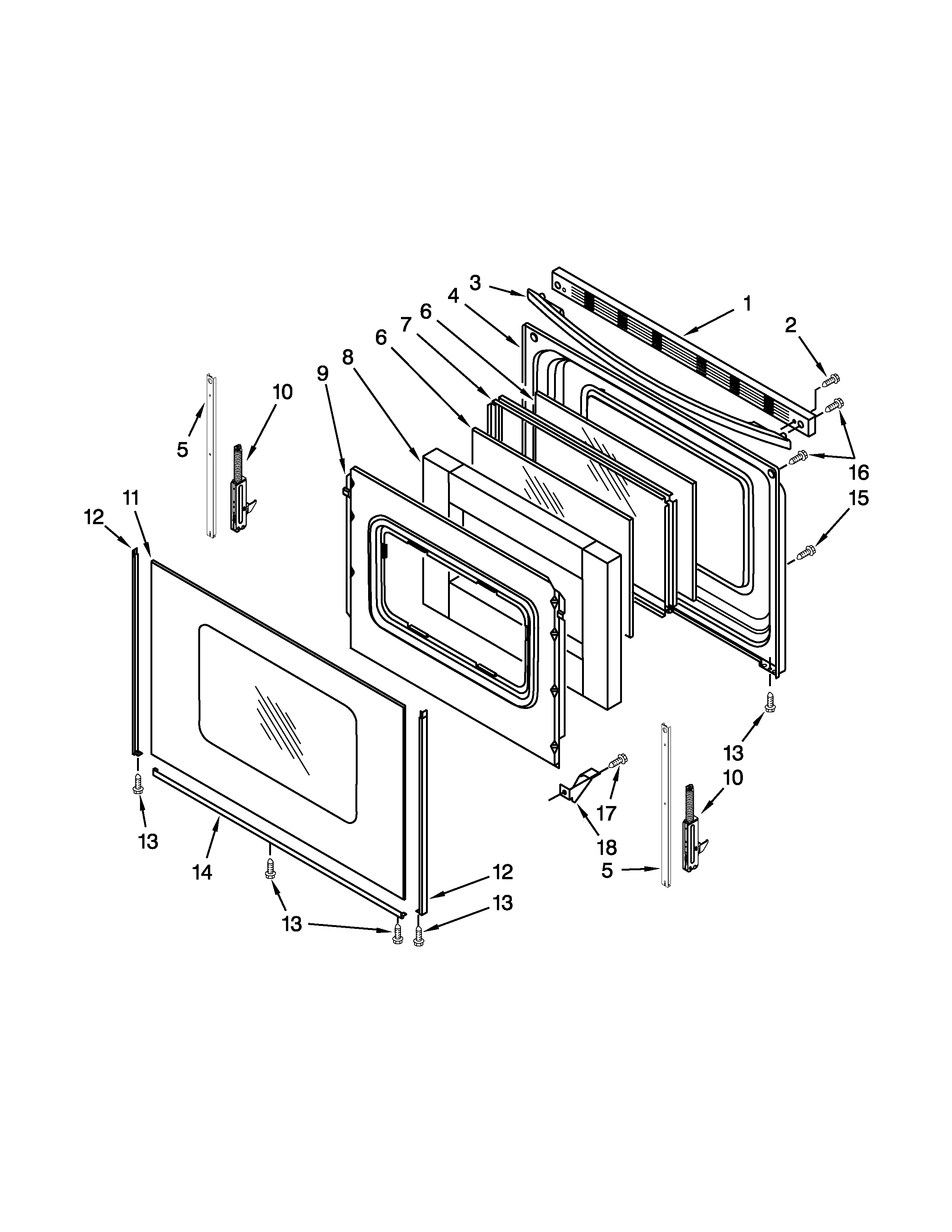 Maytag YMER7660WS2 door parts diagram