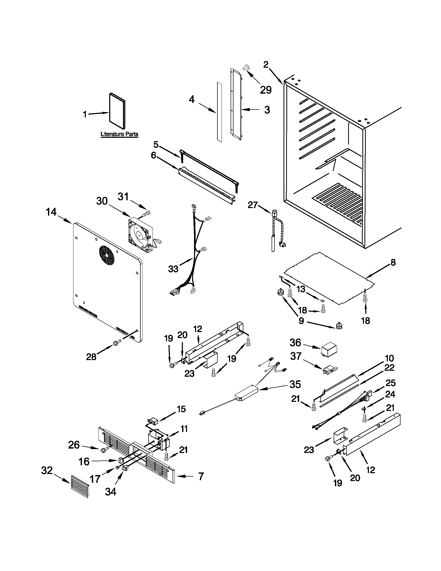 Jenn-Air JUW24FRACX00 cabinet parts diagram