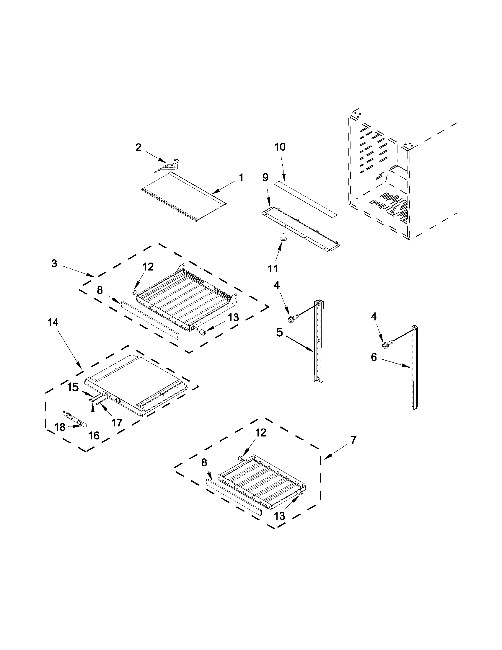 Jenn-Air JUB24FLARS00 shelf parts diagram