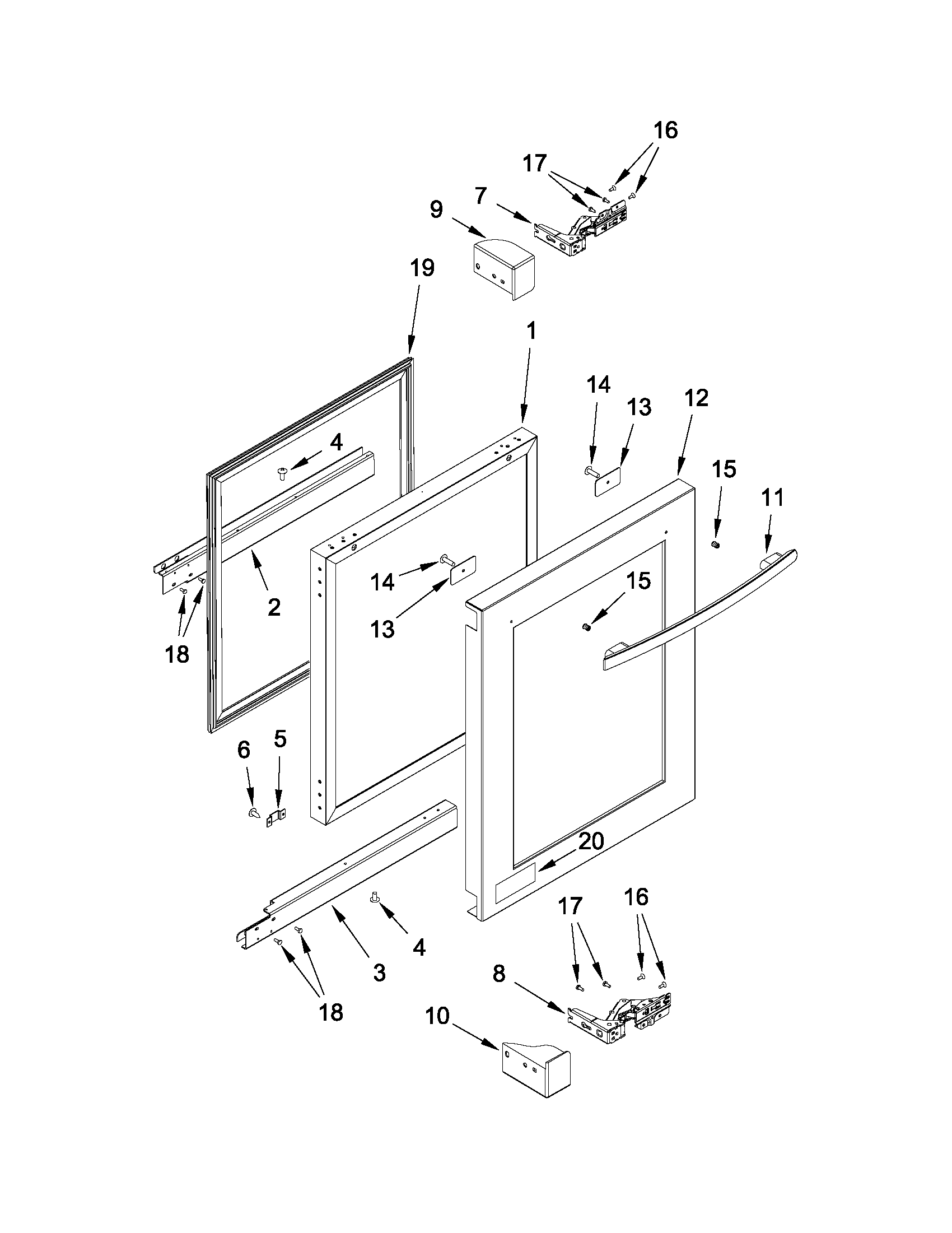 Jenn-Air JUB24FLARS00 door parts diagram