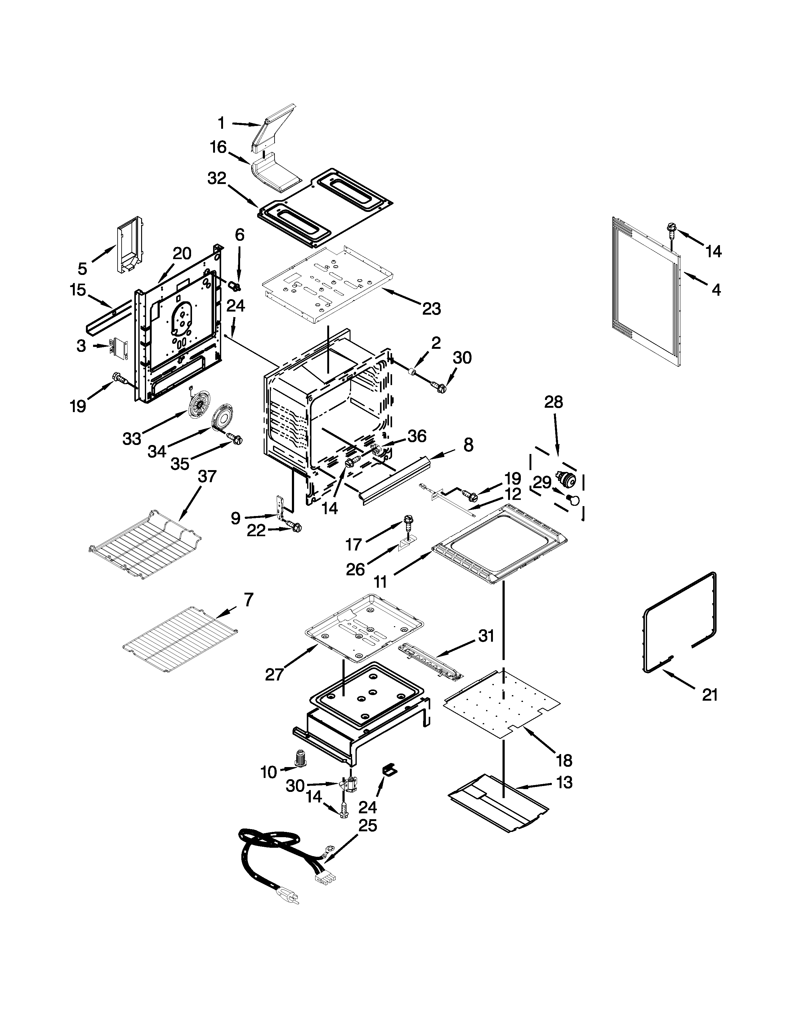 Whirlpool WFG710H0AS0 chassis parts diagram