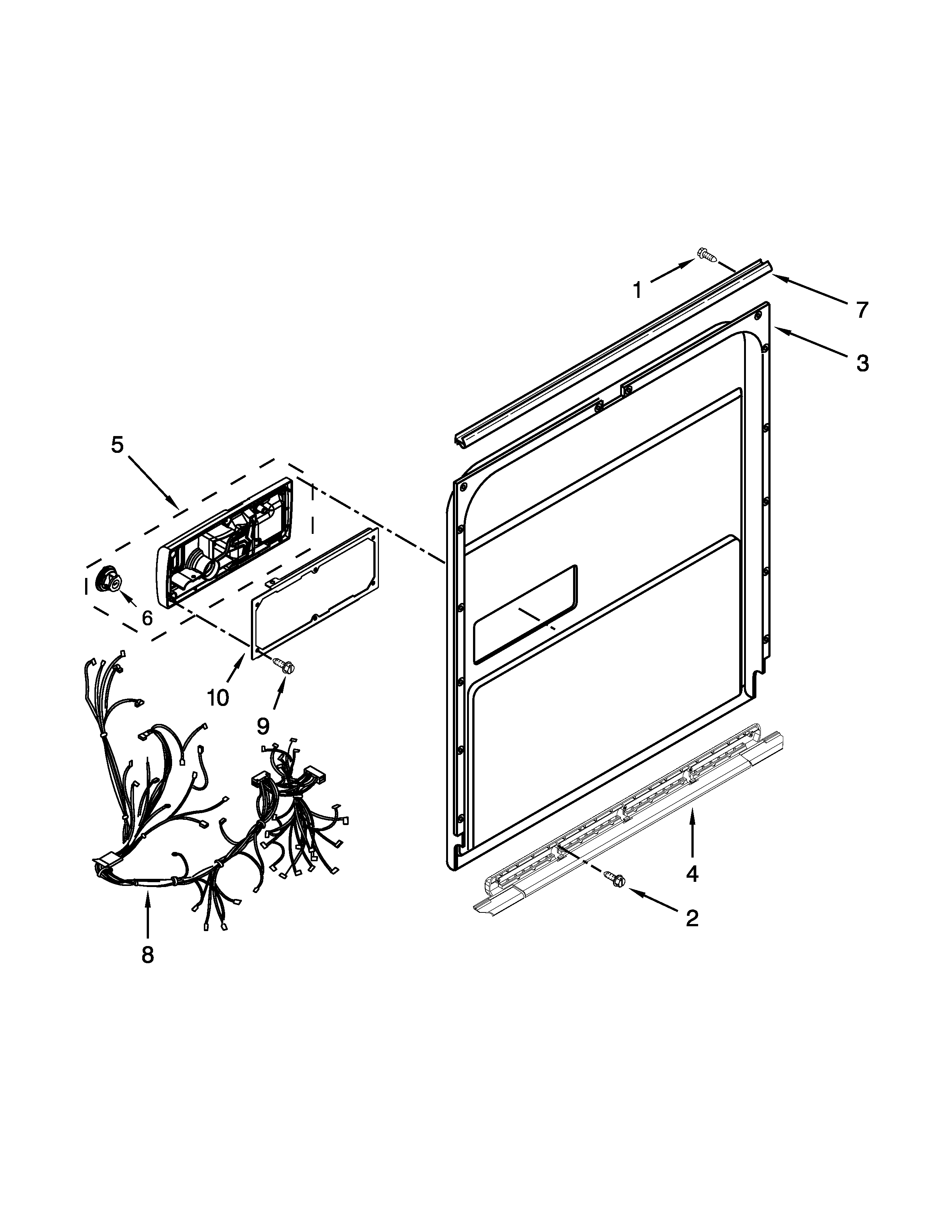 KitchenAid KUDS30FXPAA inner door parts diagram