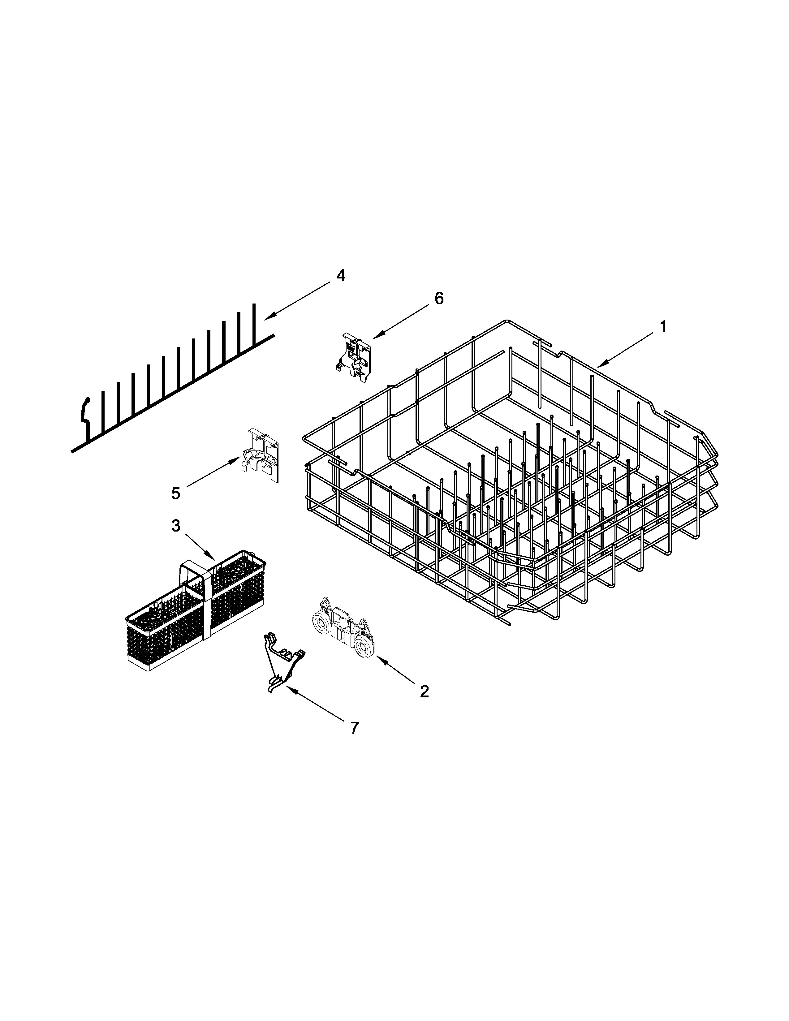 KitchenAid KUDS30FXPAA lower rack parts diagram