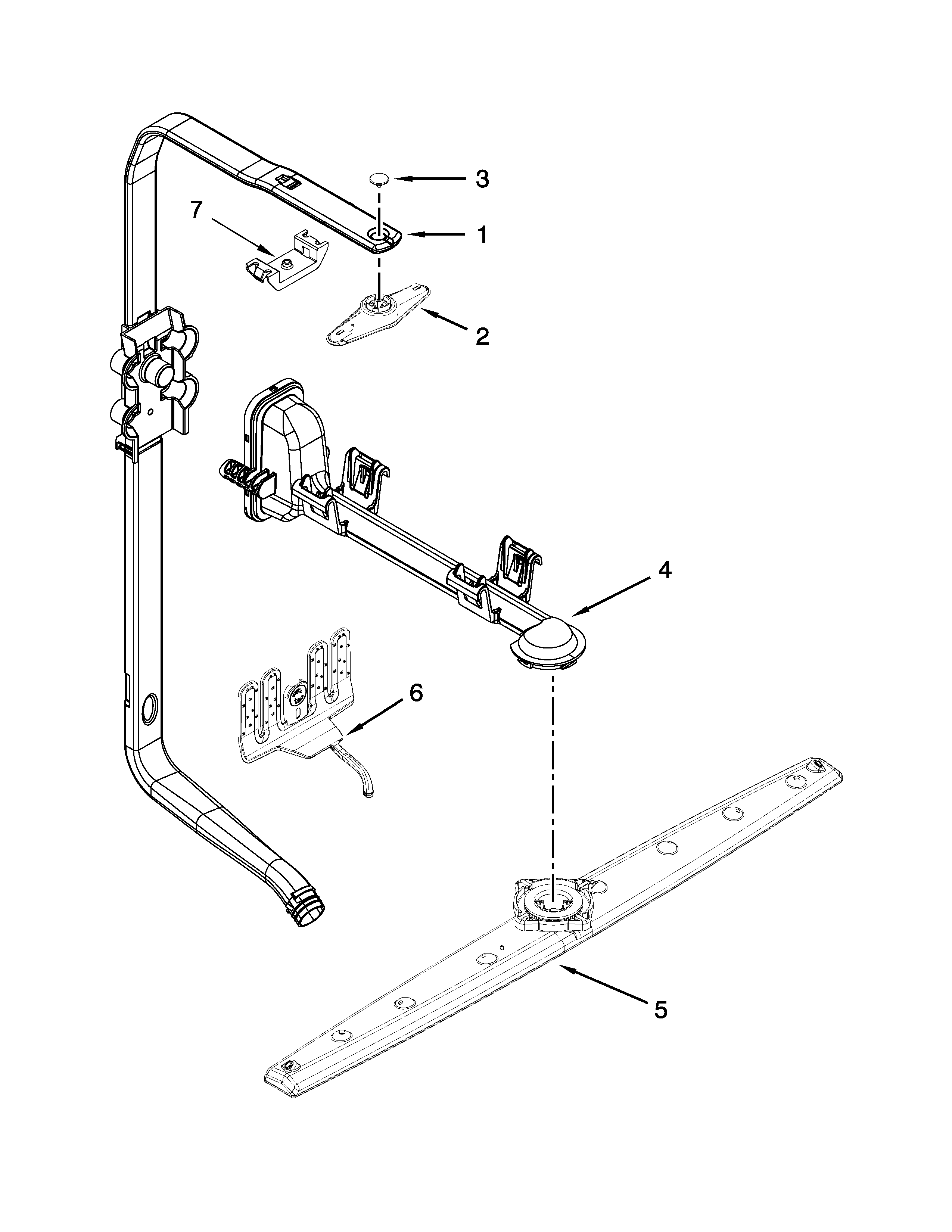 Whirlpool WDF775SAYM3 upper wash and rinse parts diagram