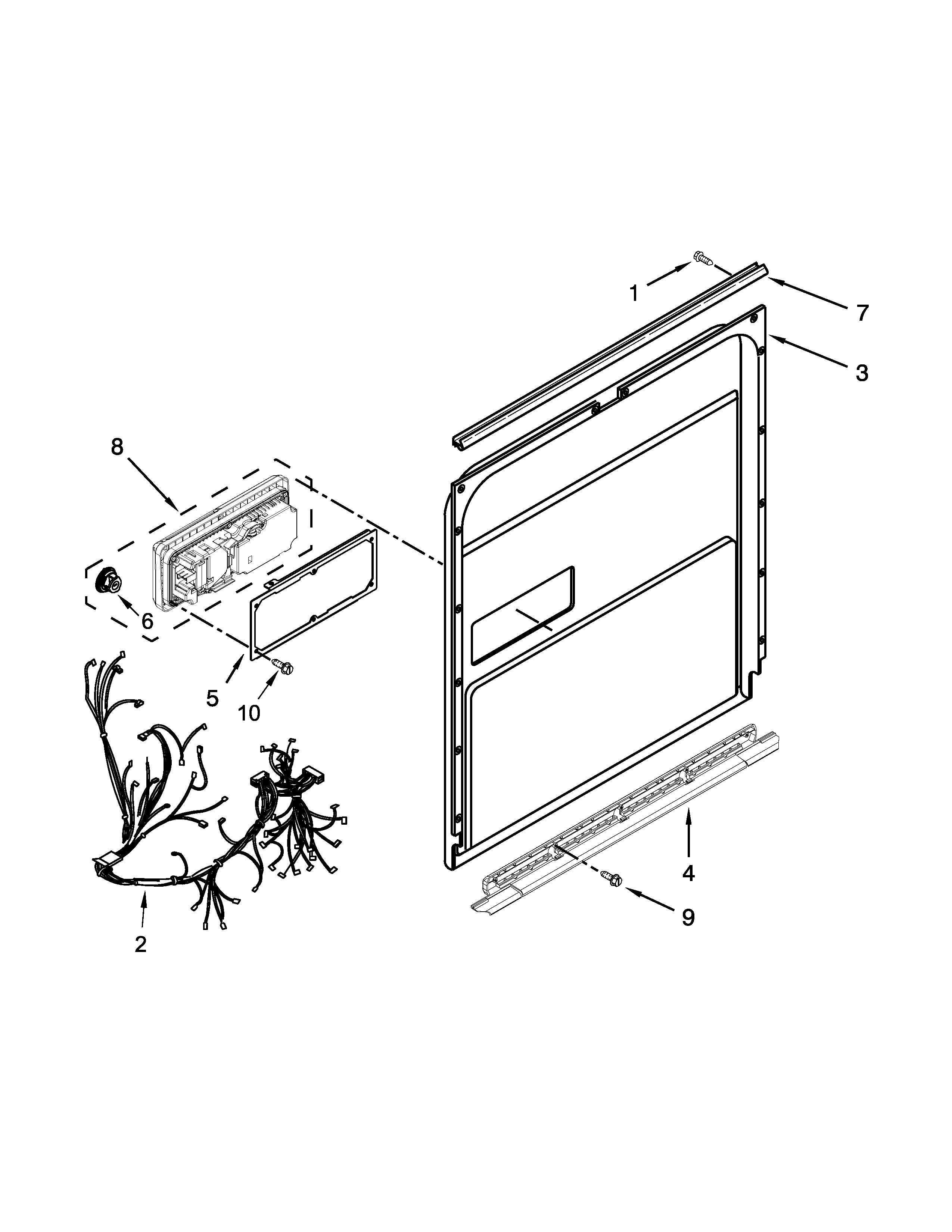 Whirlpool WDF780SLYM3 inner door parts diagram