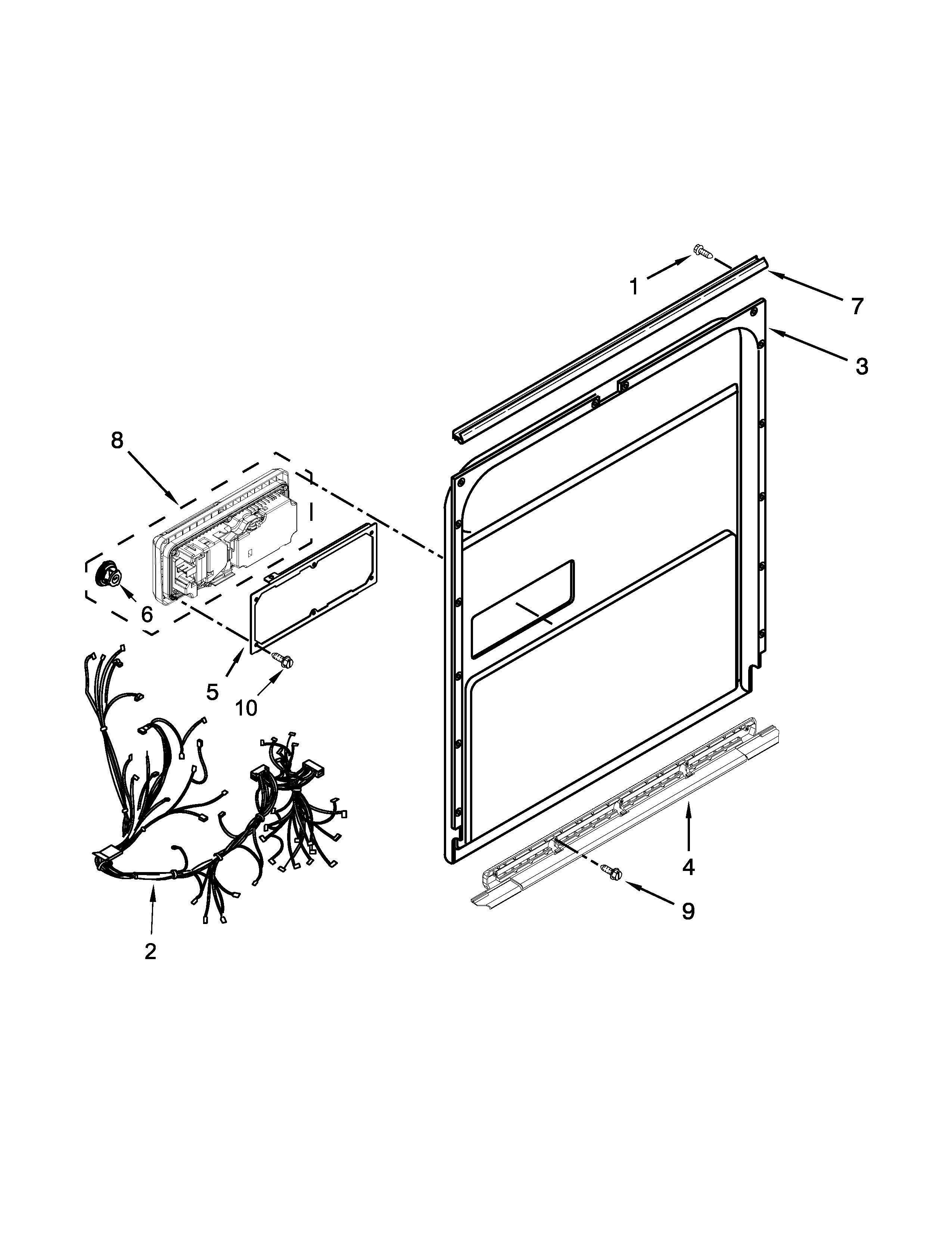 Whirlpool WDT910SAYE3 inner door parts diagram