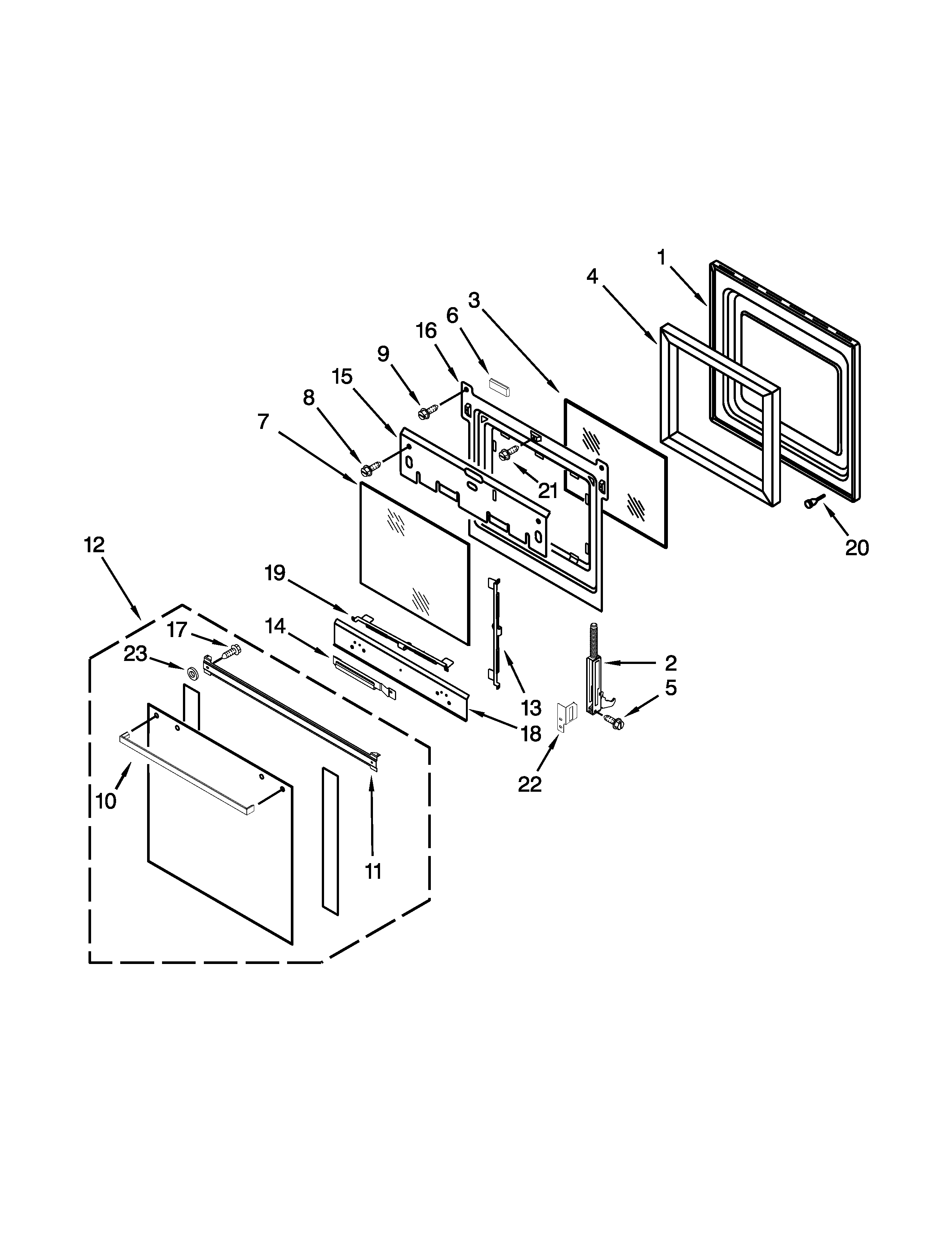 Ikea IBS650PXB01 oven door parts diagram