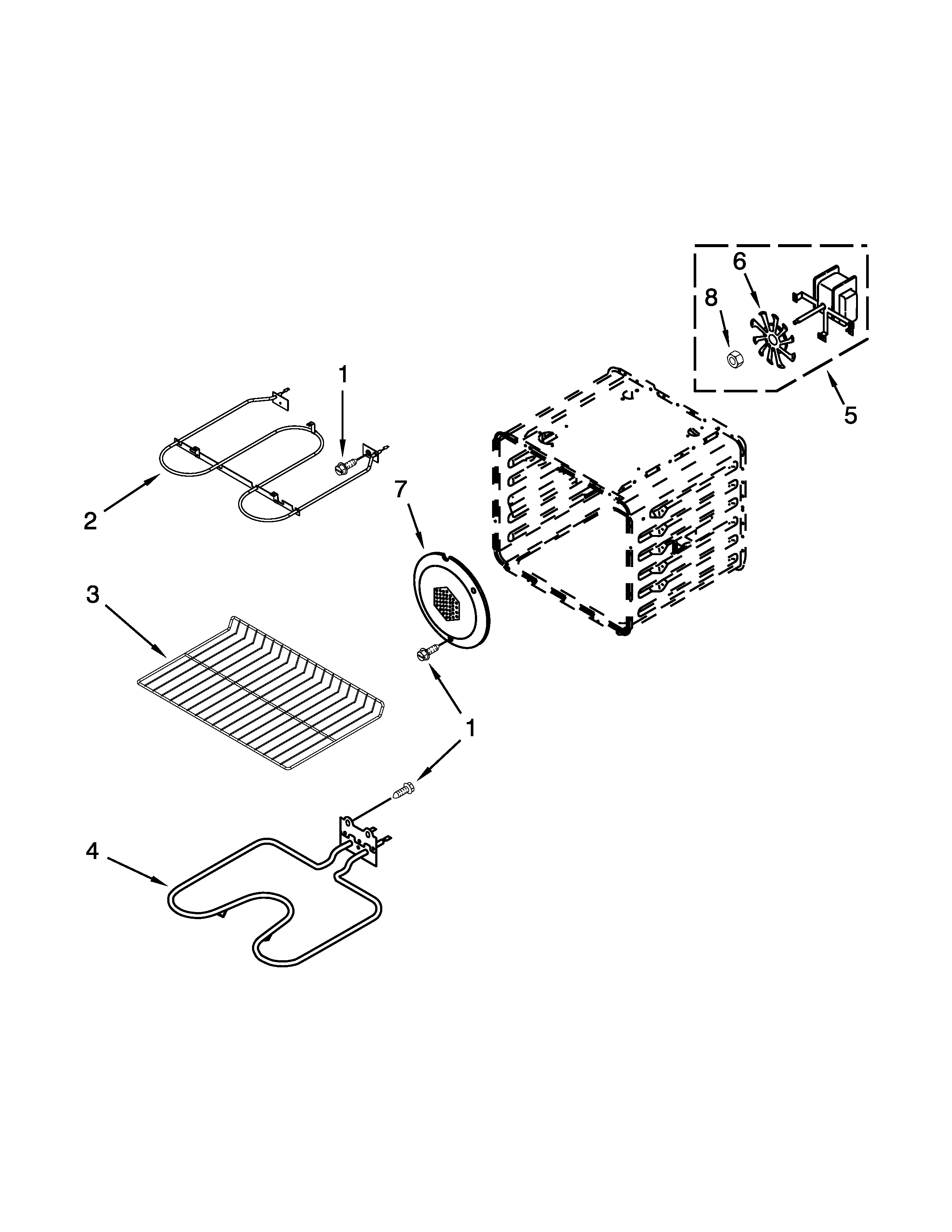 Ikea IBS650PXB01 internal oven parts diagram