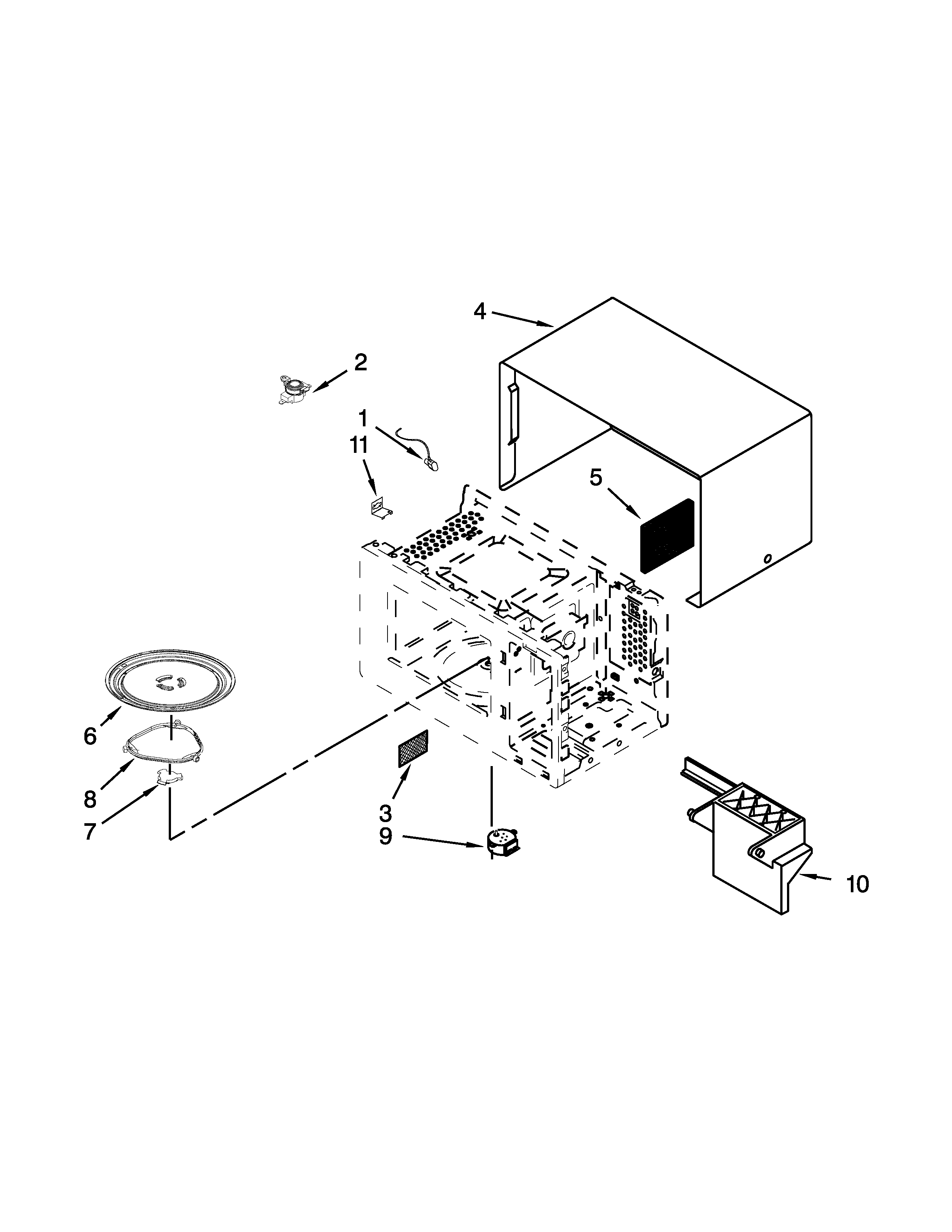 Amana AMC2206BAS06 microwave oven cavity parts diagram