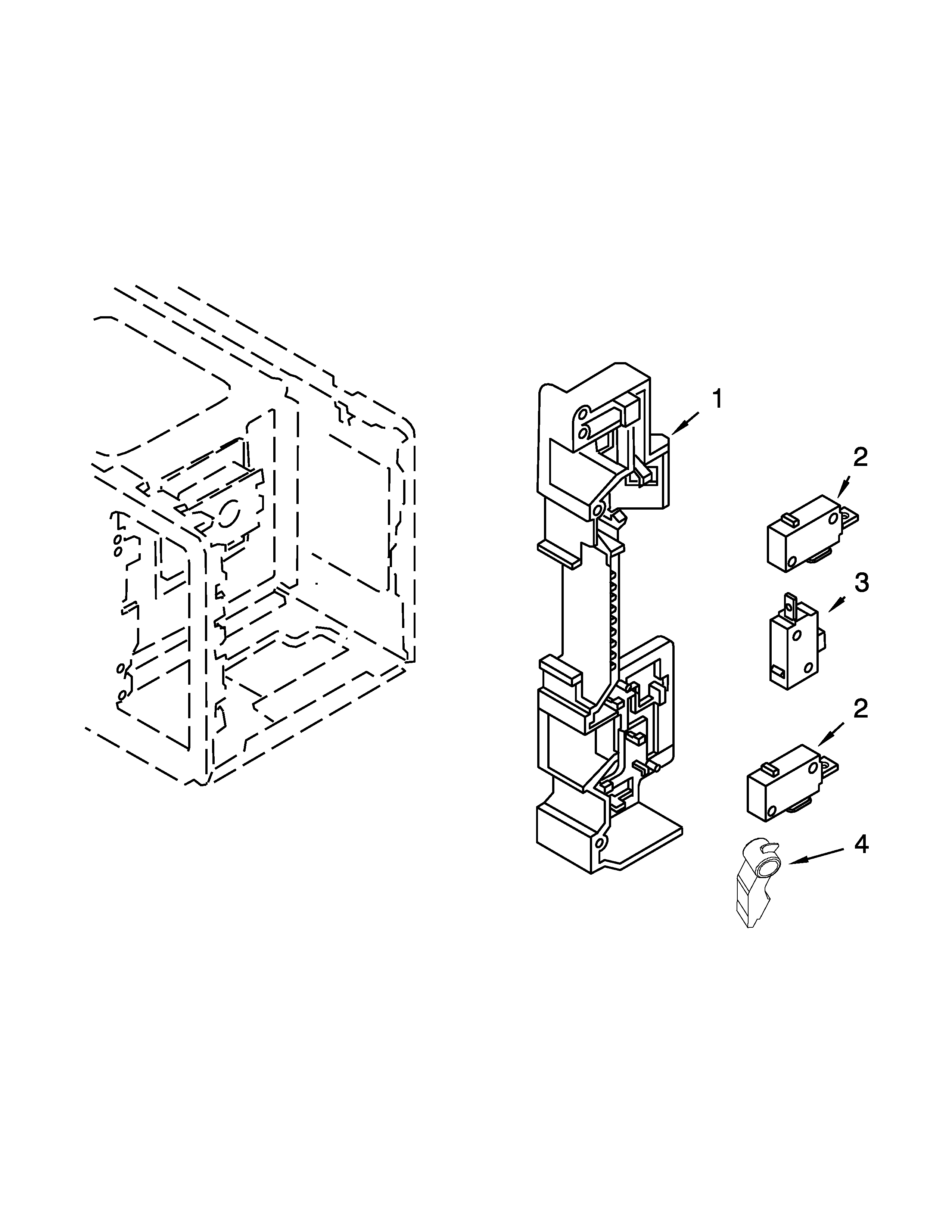 Amana AMC2206BAS06 microwave latch board parts diagram