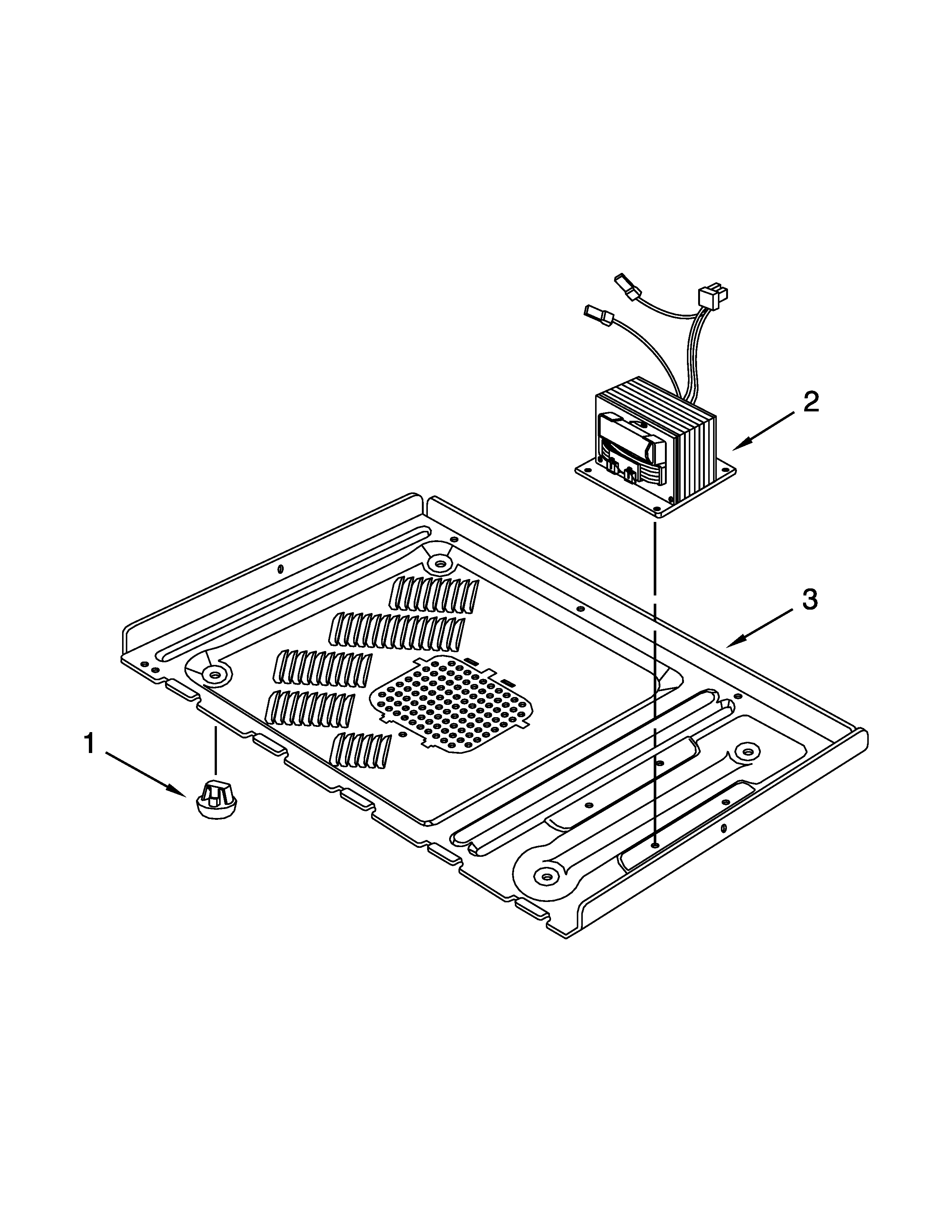 Amana AMC2206BAS06 base plate and convection parts diagram