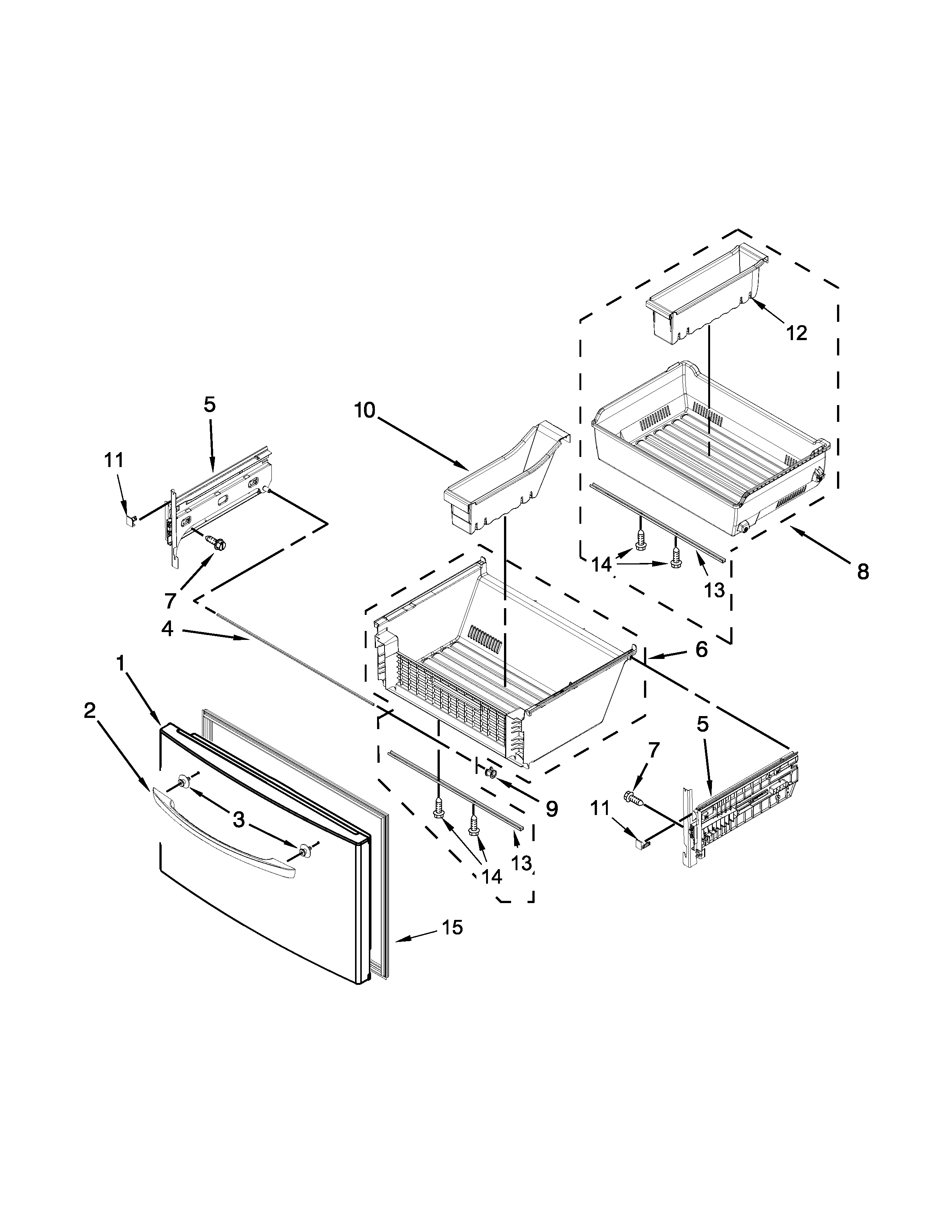 Maytag MFT2673BEW11 freezer door parts diagram