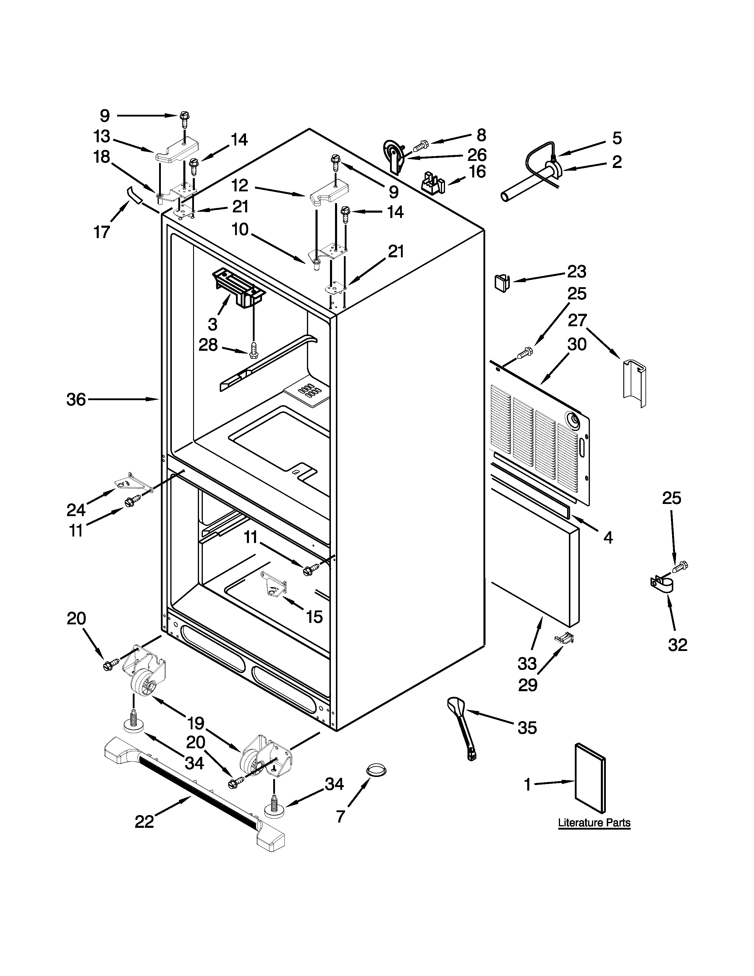 KitchenAid KFCP22EXMP2 cabinet parts diagram