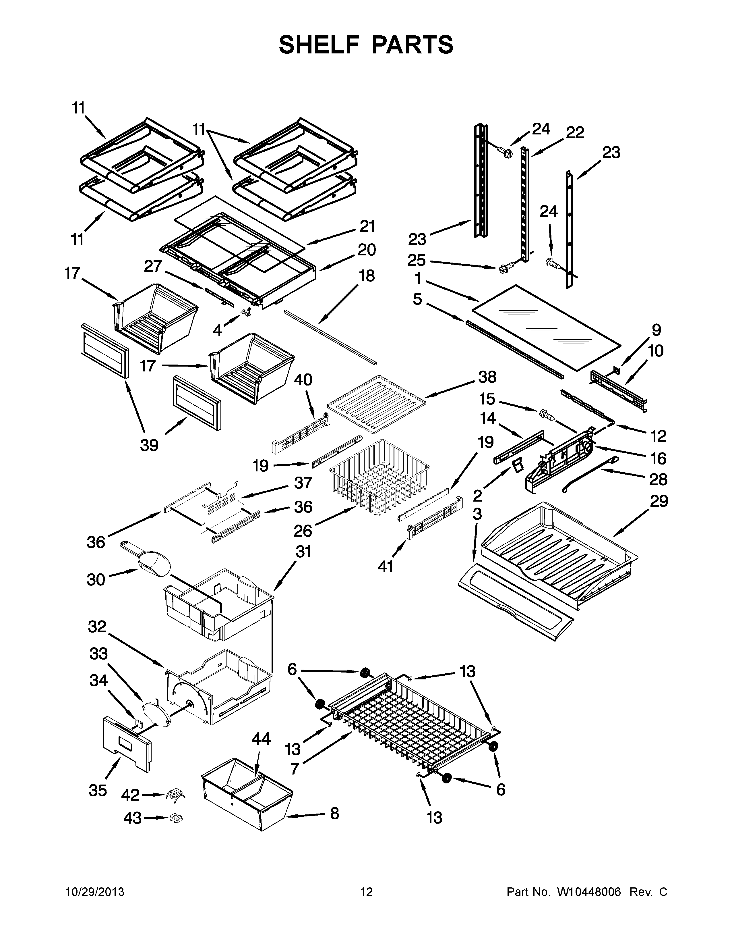 KitchenAid KFCP22EXMP2 shelf parts diagram