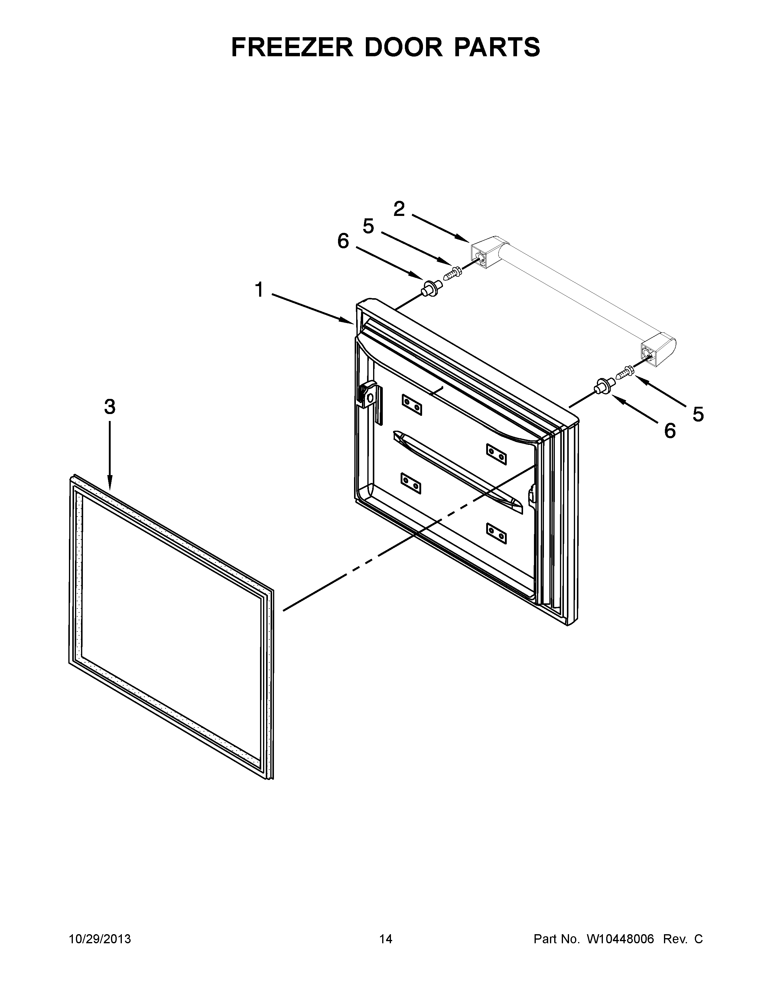 KitchenAid KFCP22EXMP2 freezer door parts diagram