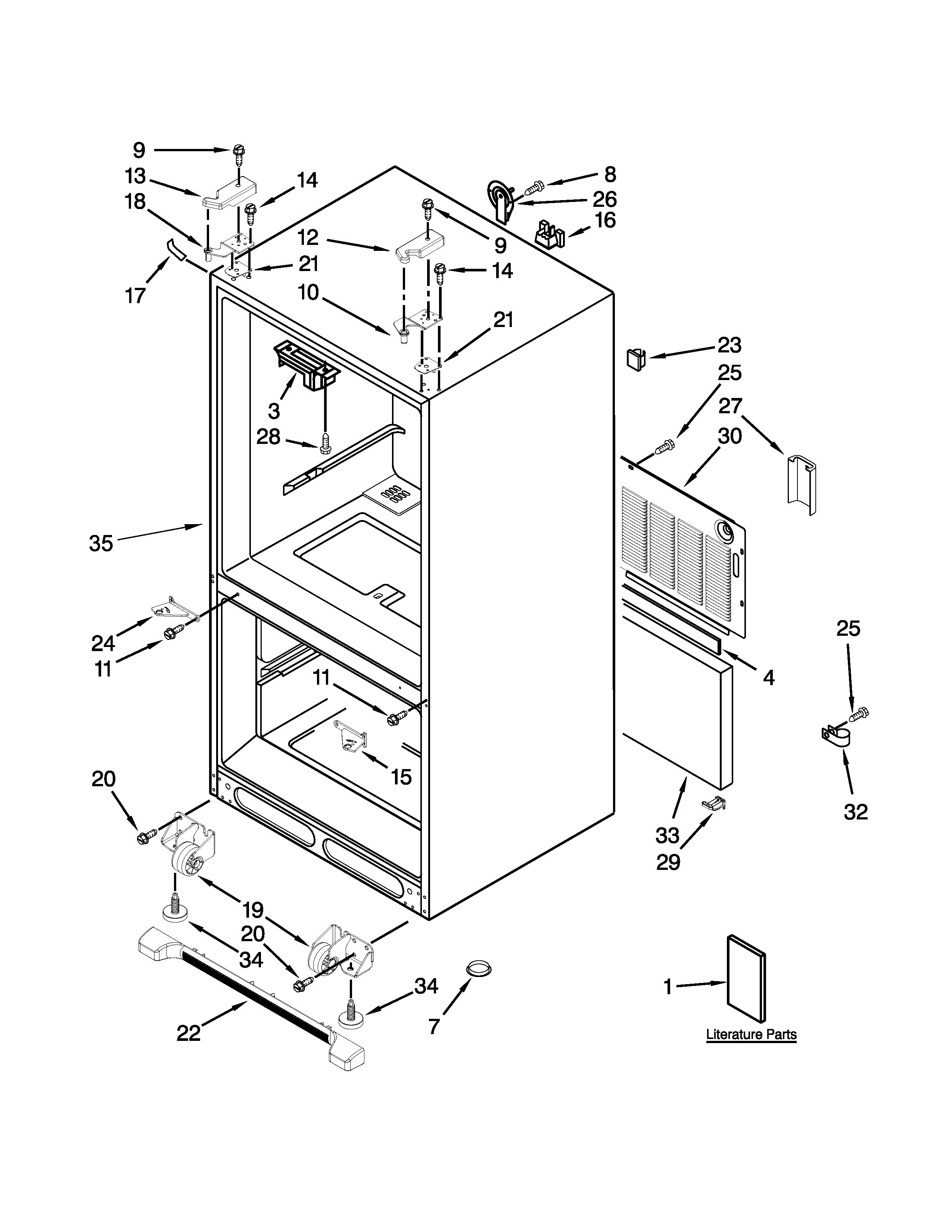 KitchenAid KFCP22EXMP4 cabinet parts diagram