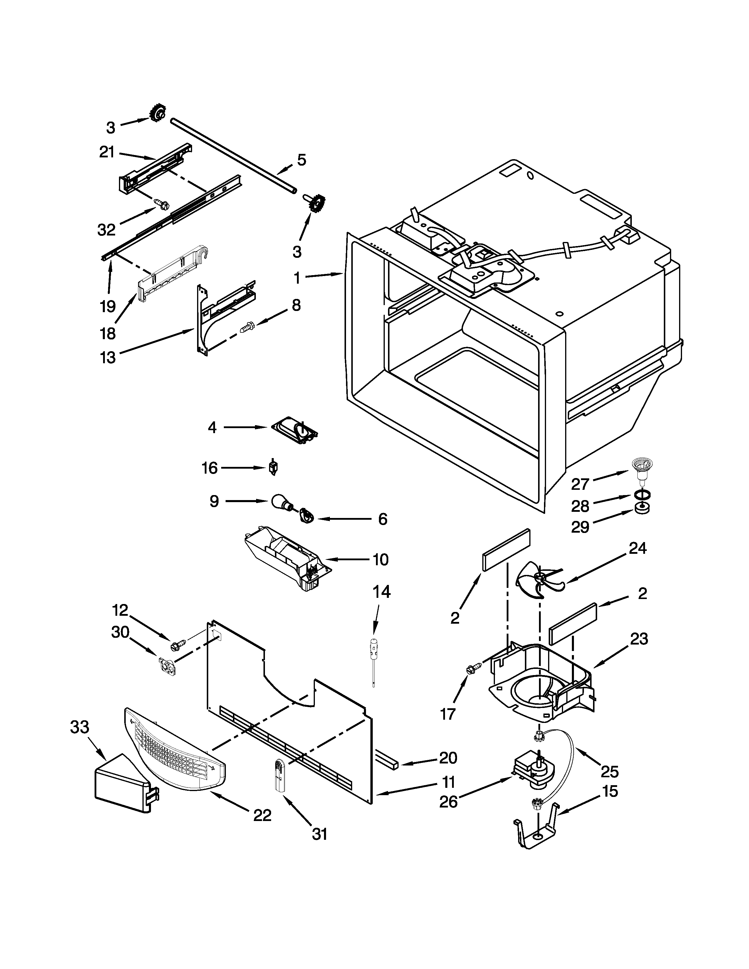 KitchenAid KFCP22EXMP4 freezer liner parts diagram