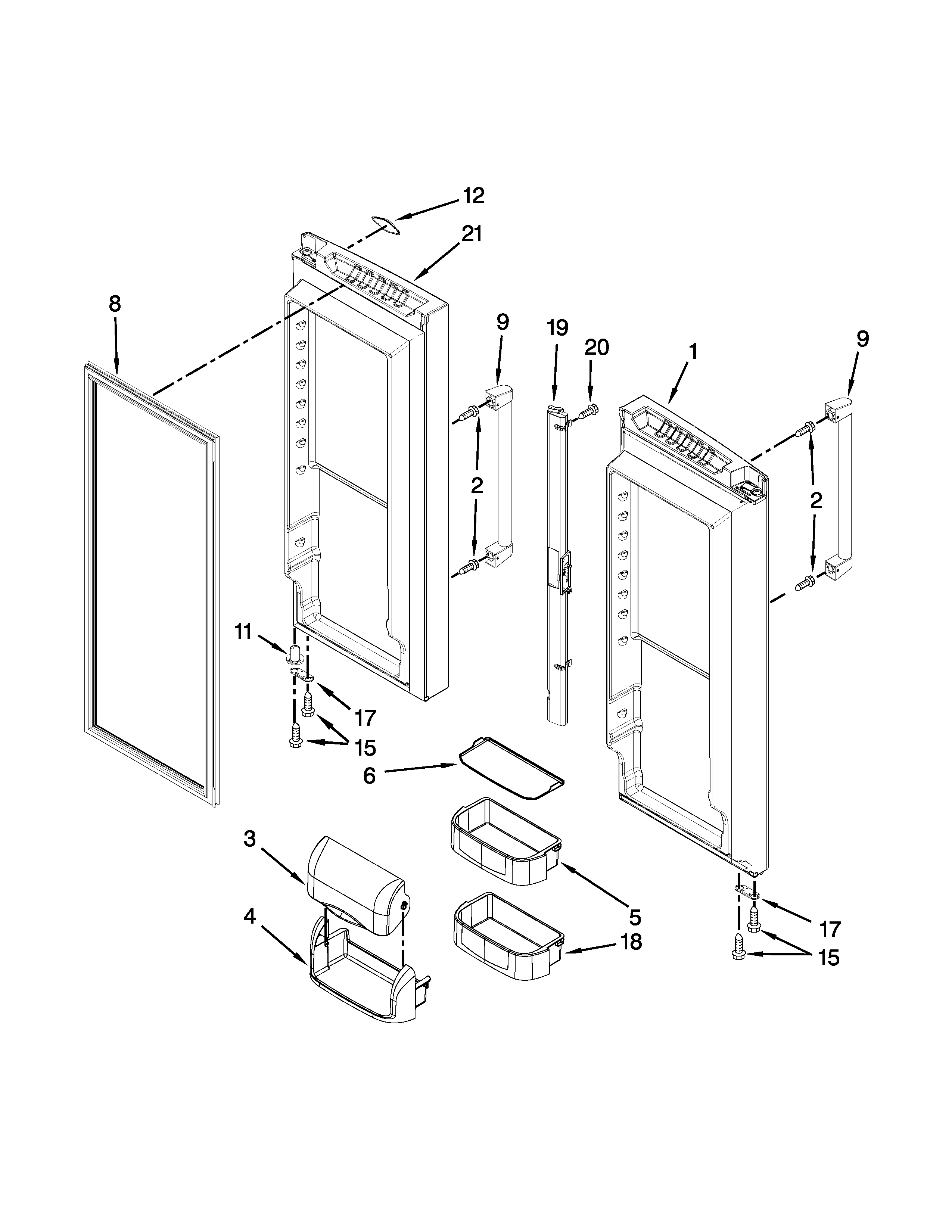 KitchenAid KFCP22EXMP4 refrigerator door parts diagram