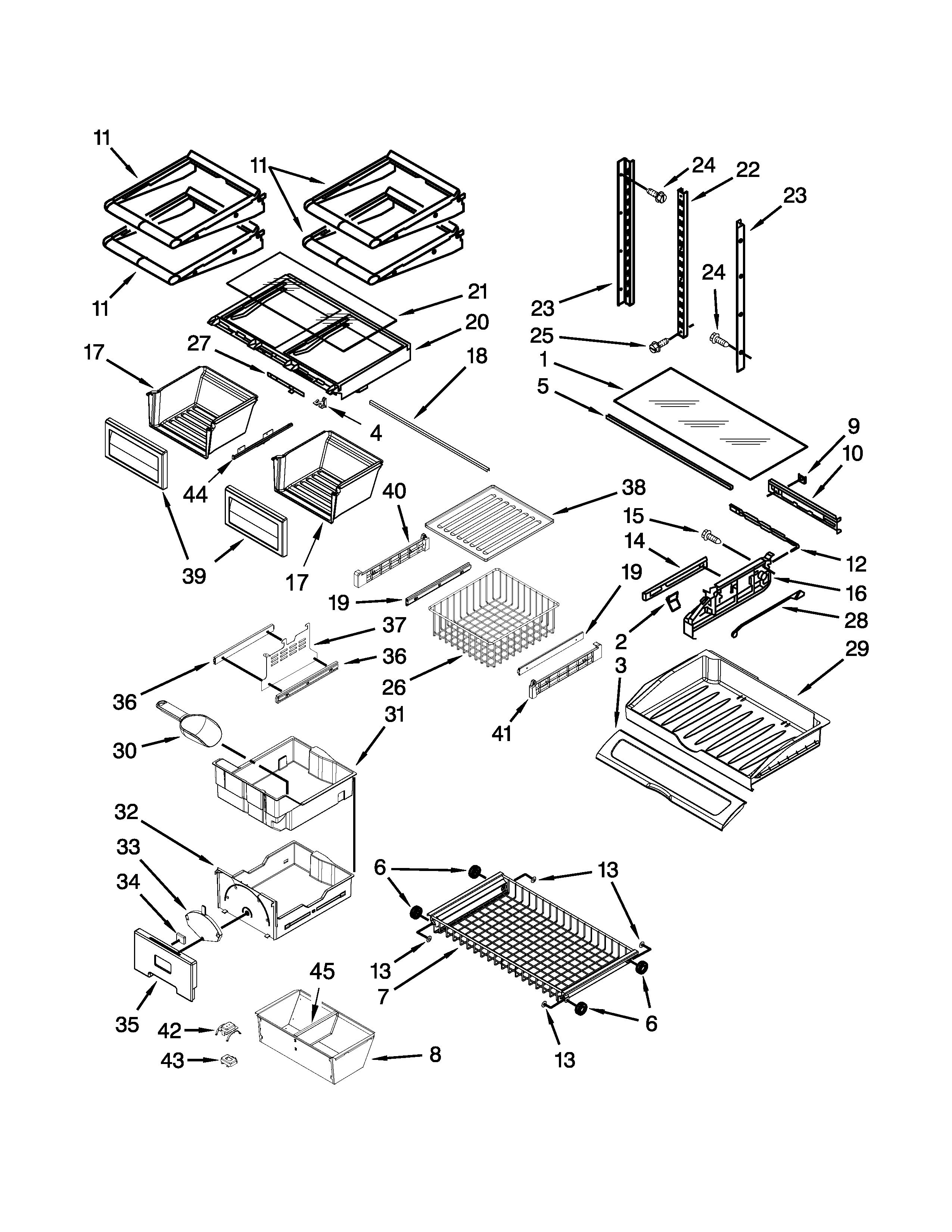 KitchenAid KFCP22EXMP4 shelf parts diagram