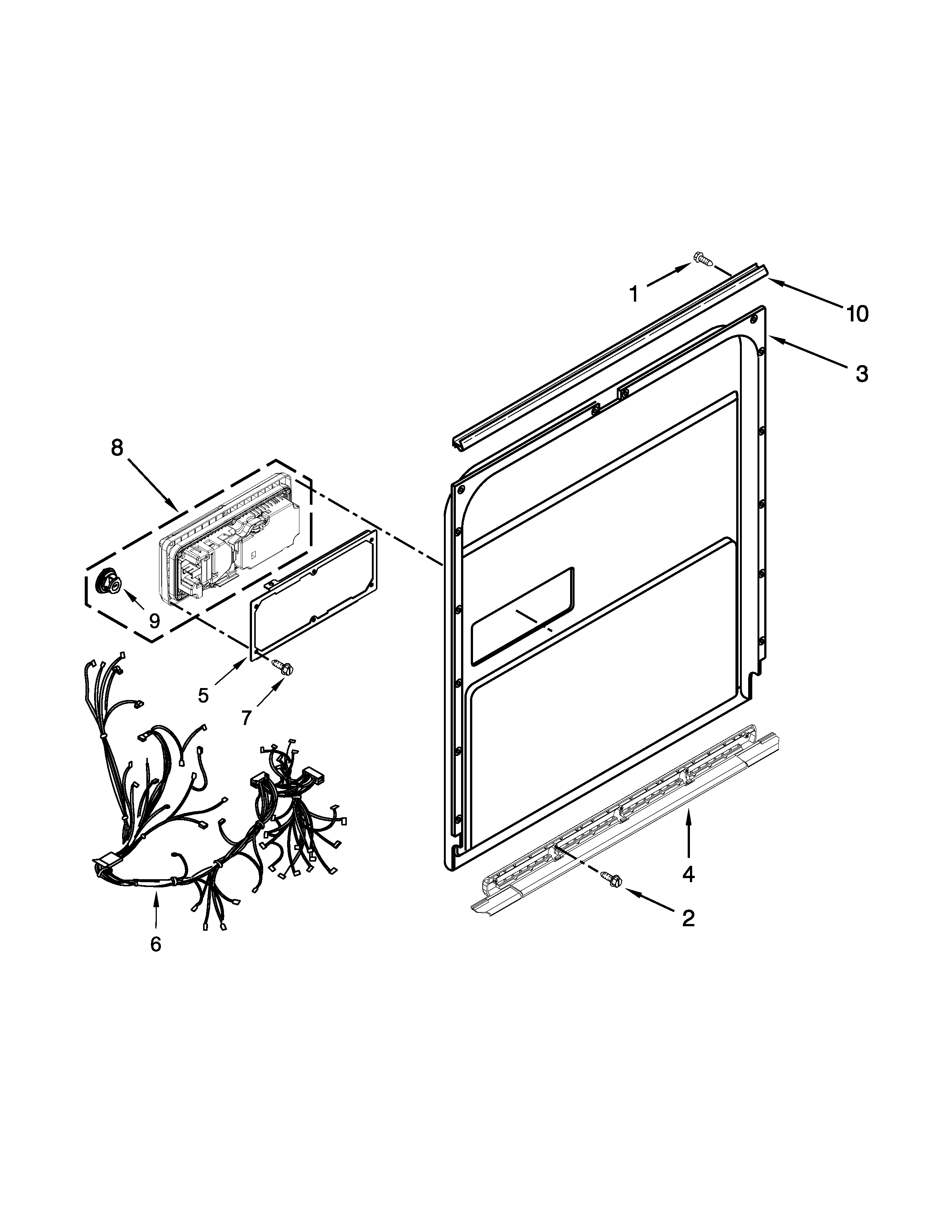 KitchenAid KDFE454CSS1 inner door parts diagram