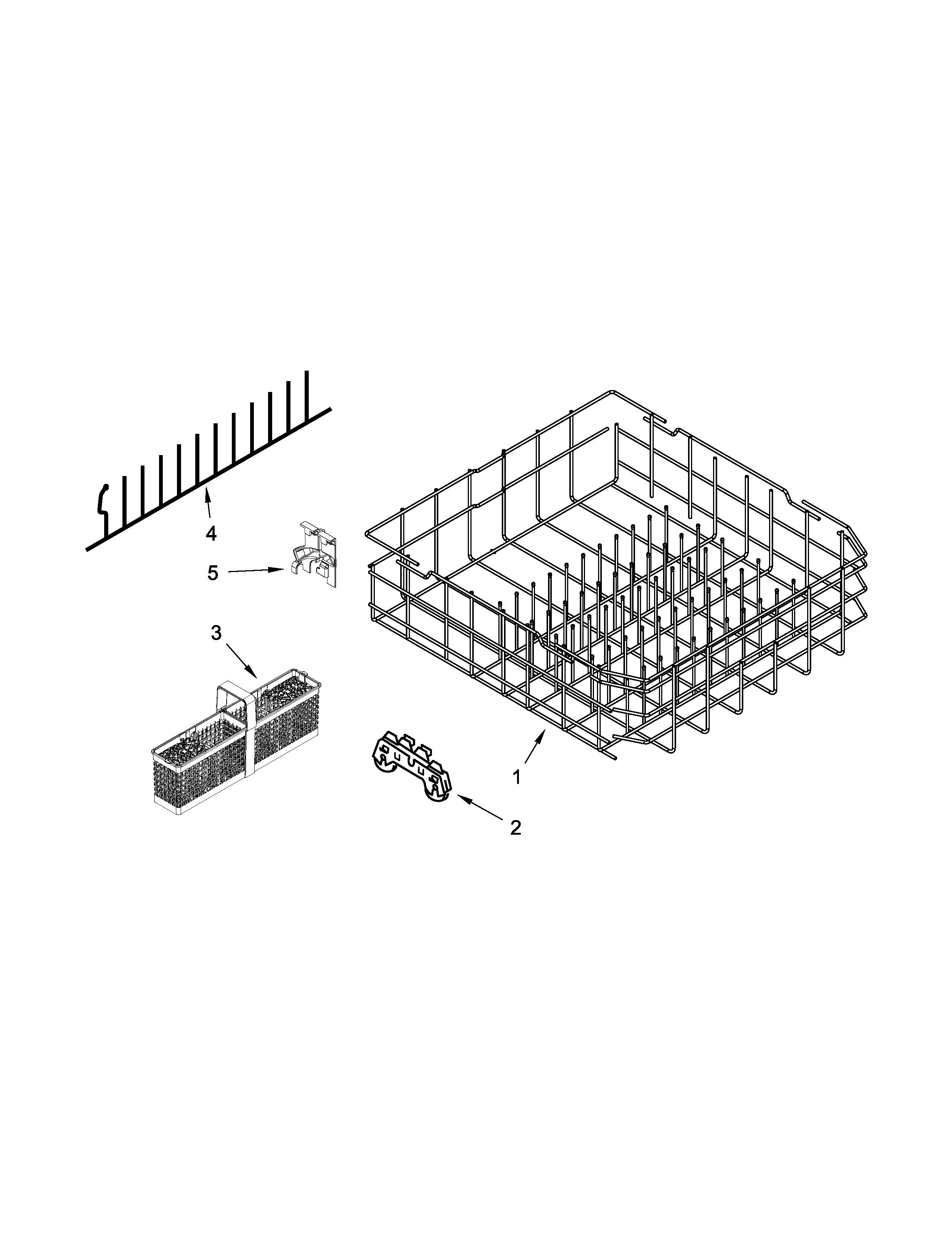 KitchenAid KDFE454CSS1 lower rack parts diagram