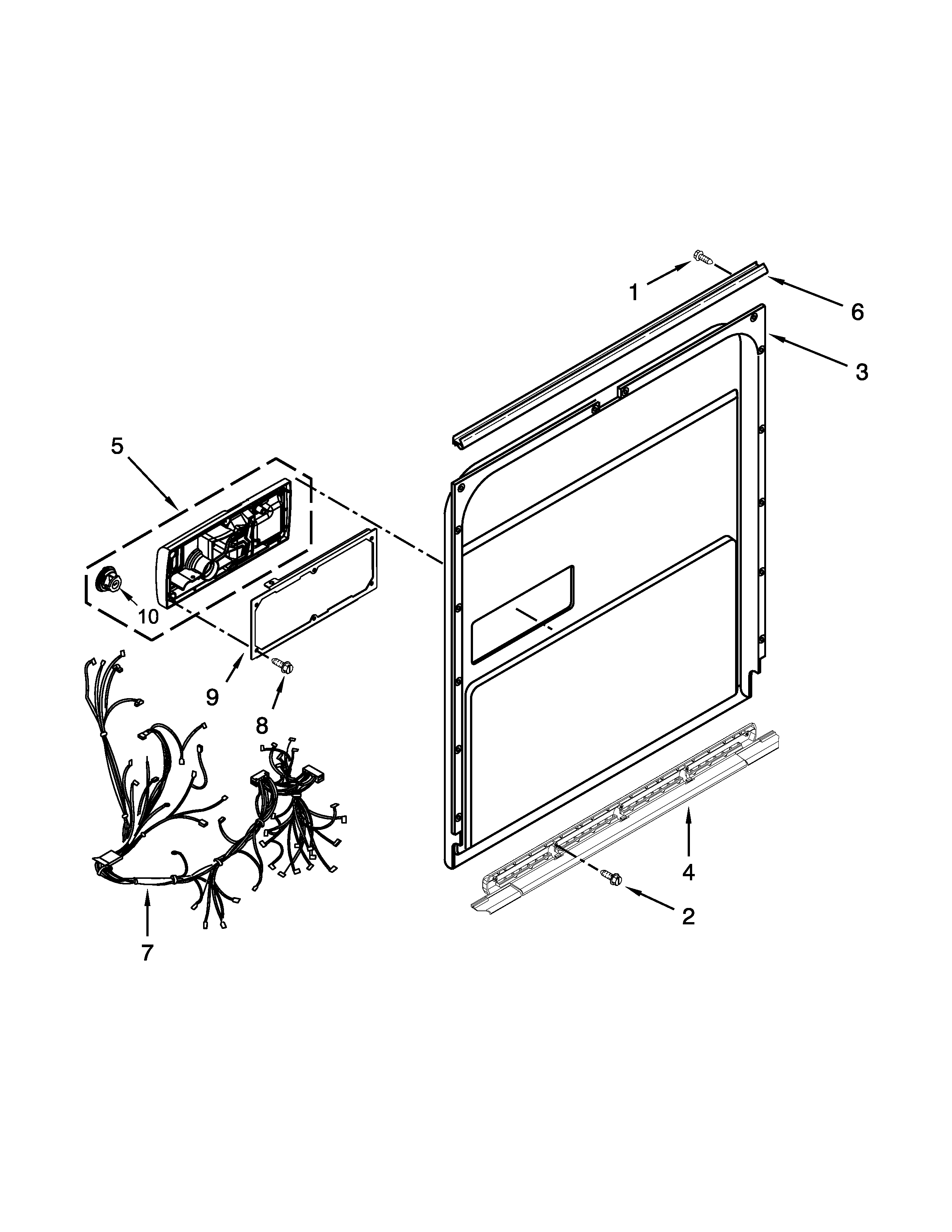 KitchenAid KUDL15FXWH7 inner door parts diagram