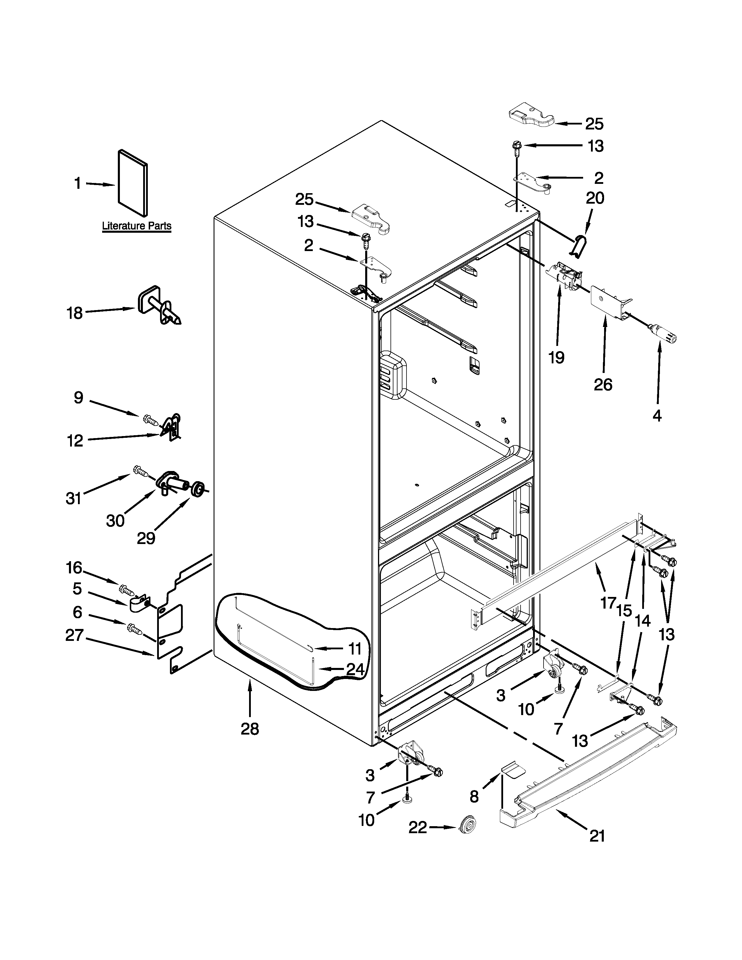 Maytag MFF2055YEM00 cabinet parts diagram