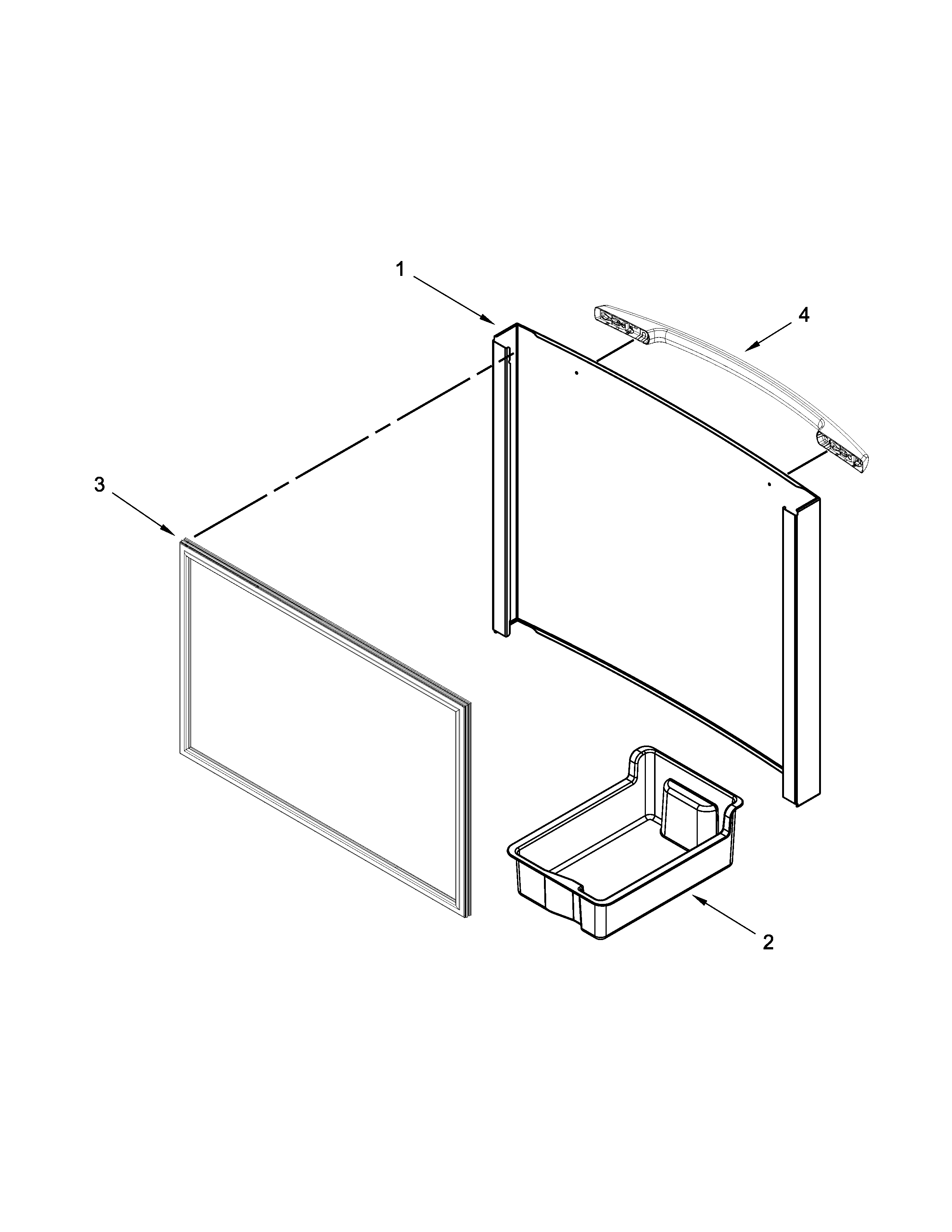 Maytag MFF2055YEM00 freezer door parts diagram