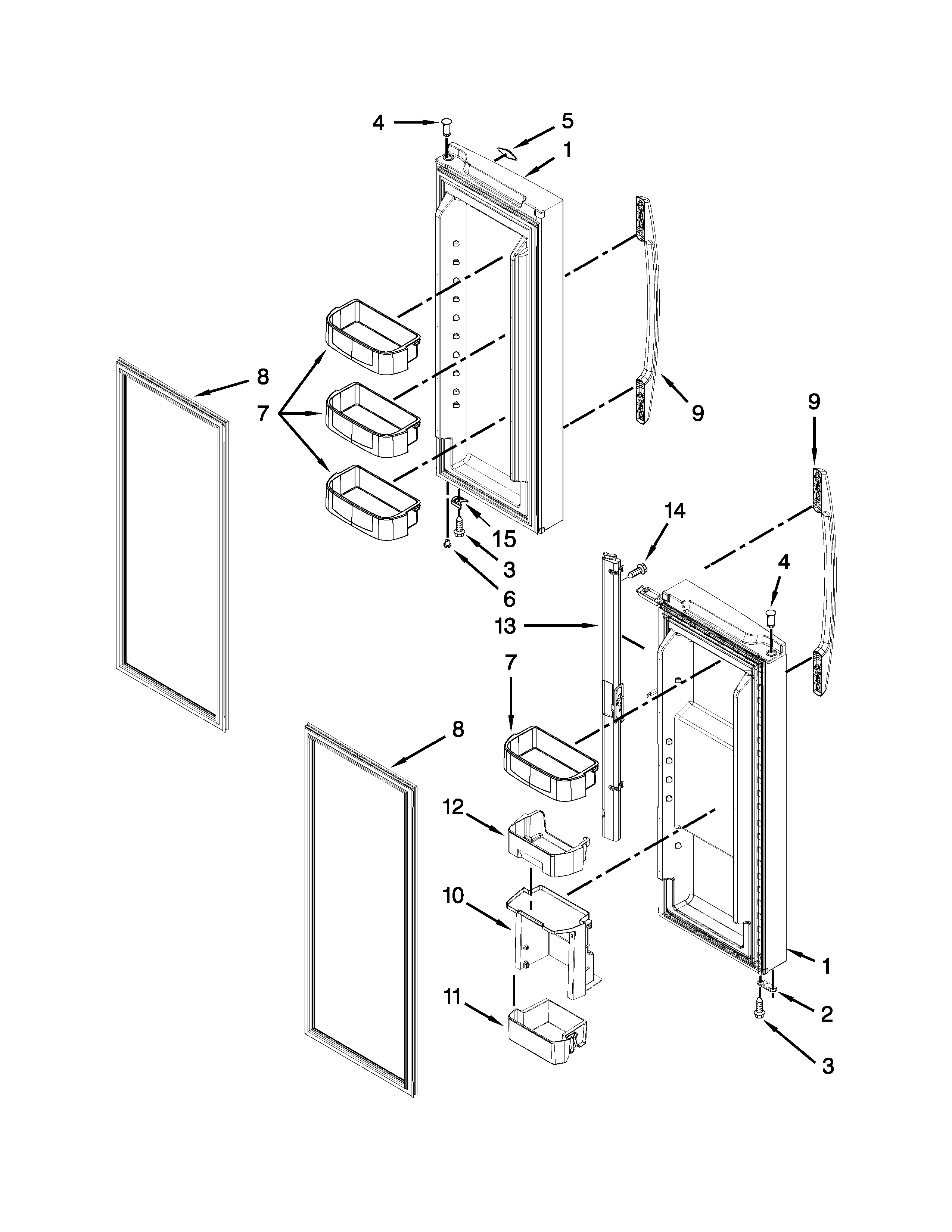 Maytag MFF2055YEM00 refrigerator door parts diagram