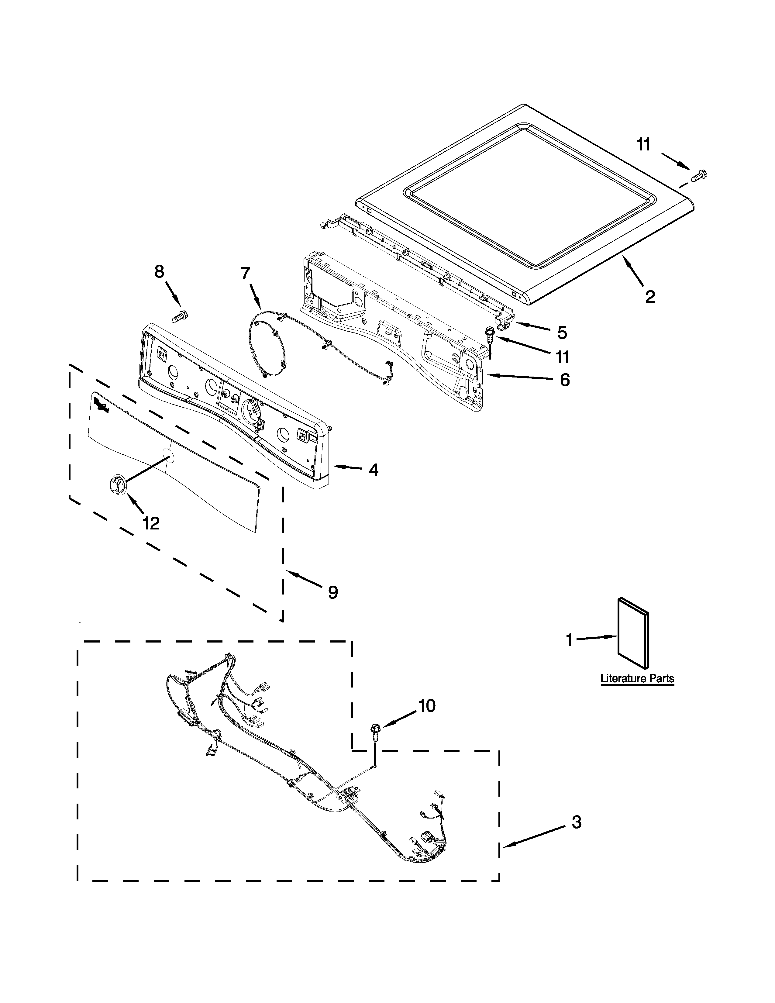 Whirlpool WGD94HEAC0 top and console parts diagram
