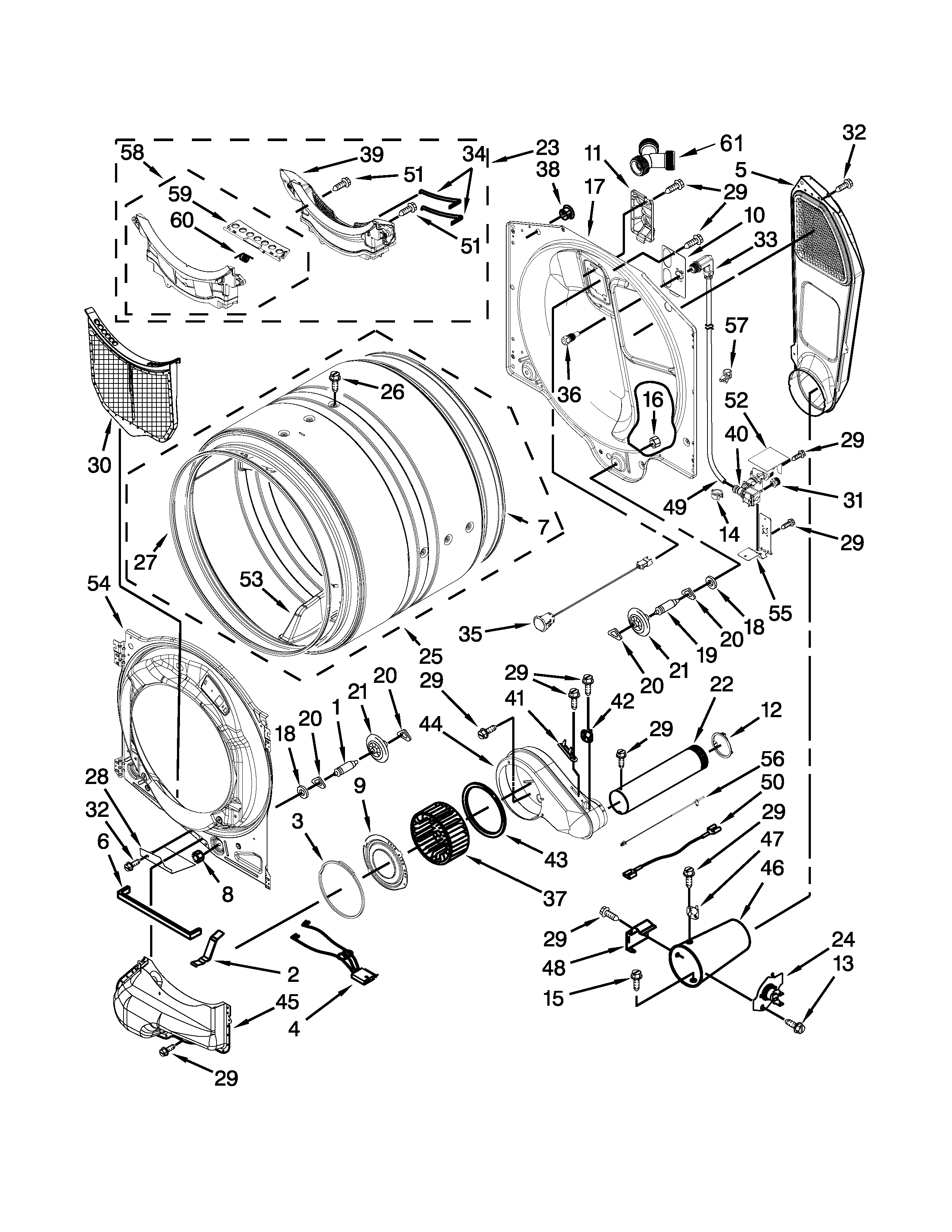 Whirlpool WGD94HEAC0 bulkhead parts diagram