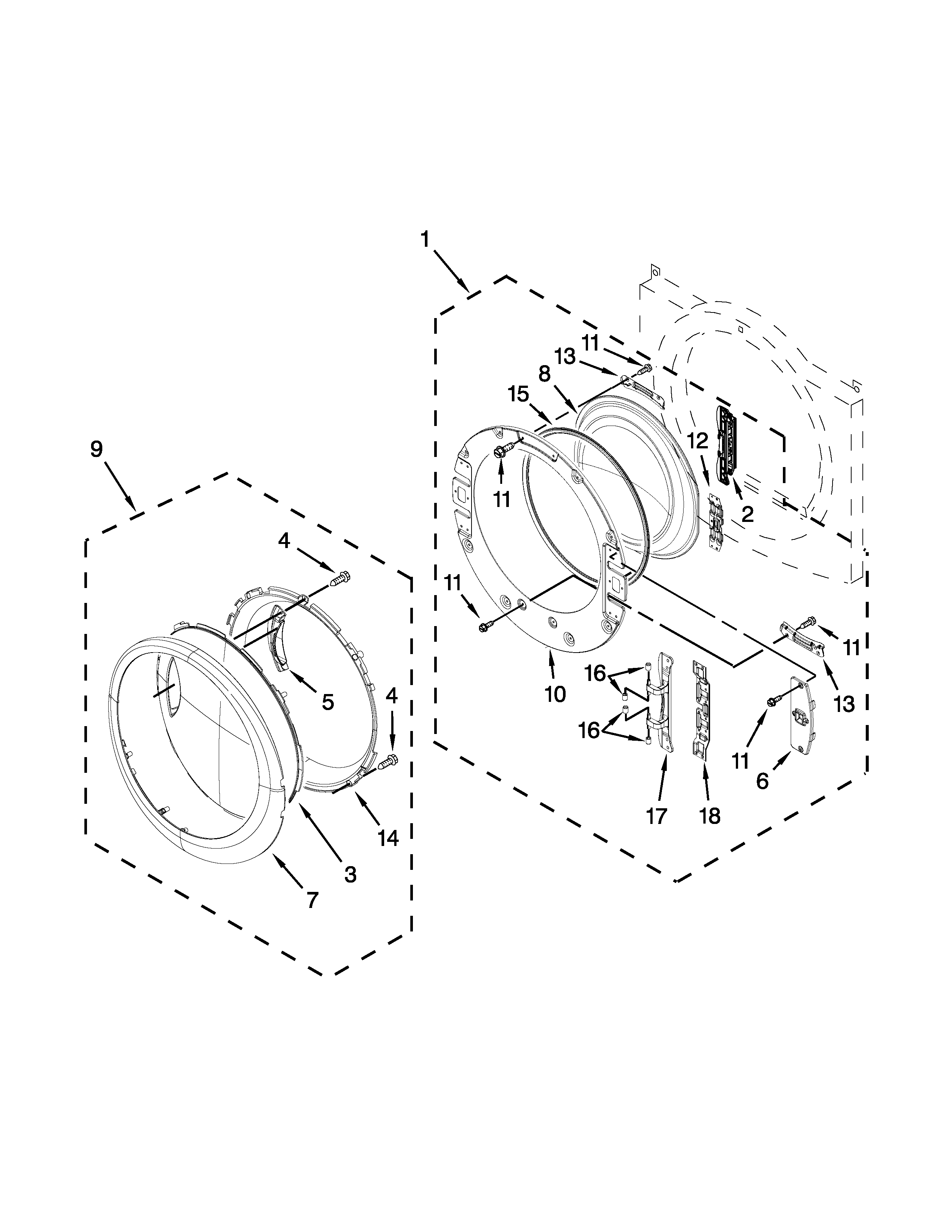 Whirlpool WGD94HEAC0 door parts diagram