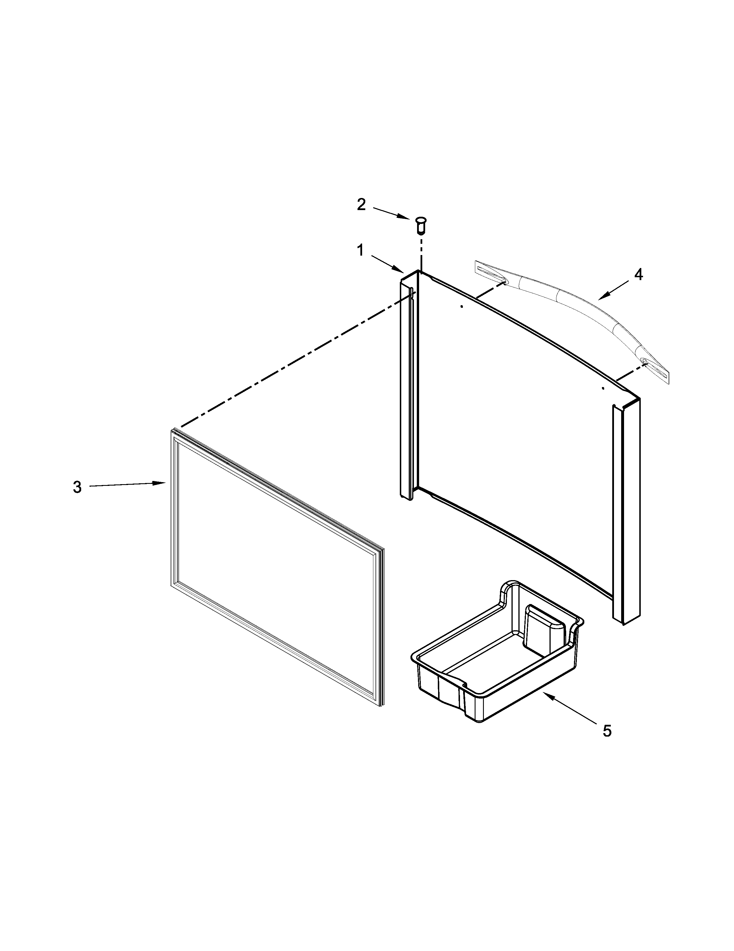 Whirlpool WRF560SMYE01 freezer door parts diagram