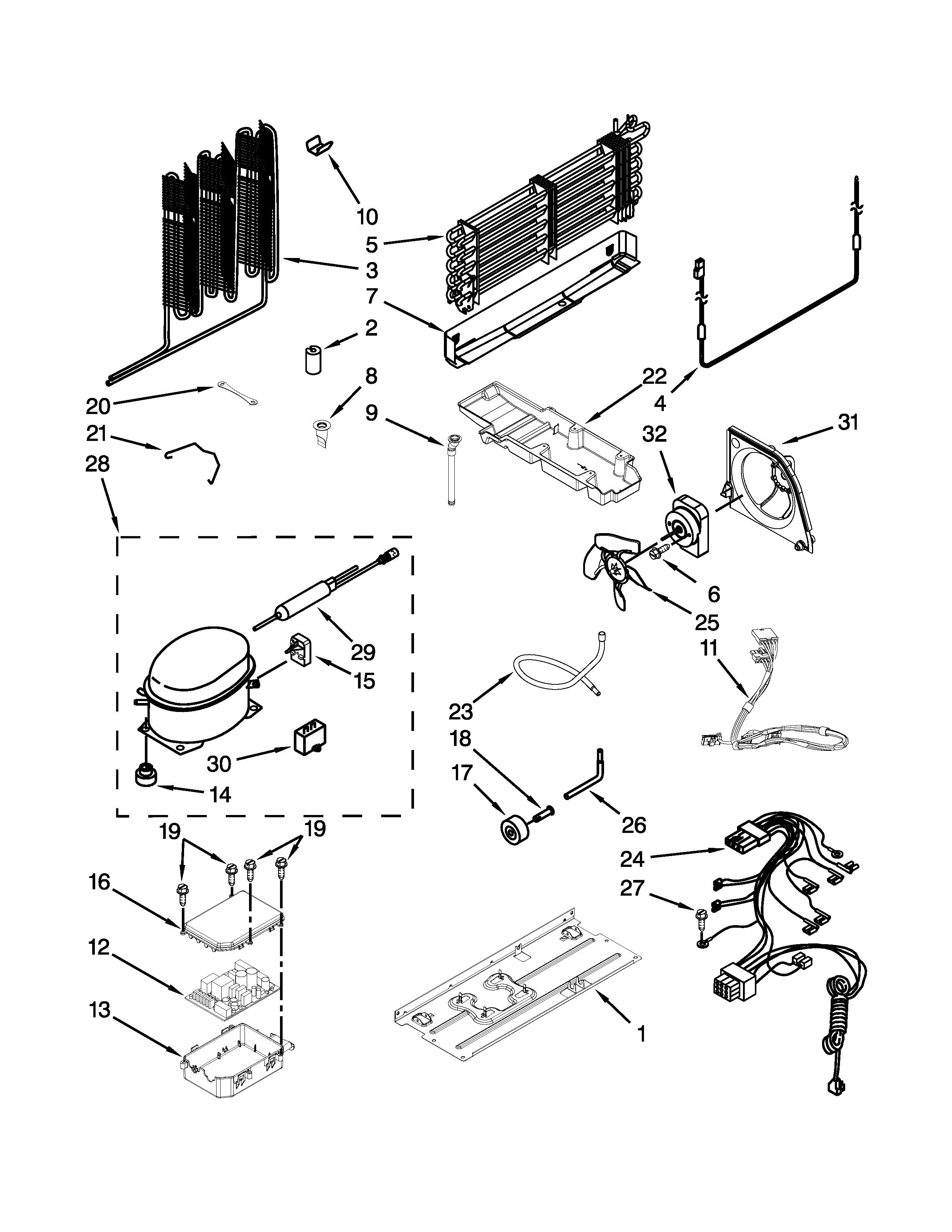 Whirlpool WRF560SMYE01 unit parts diagram