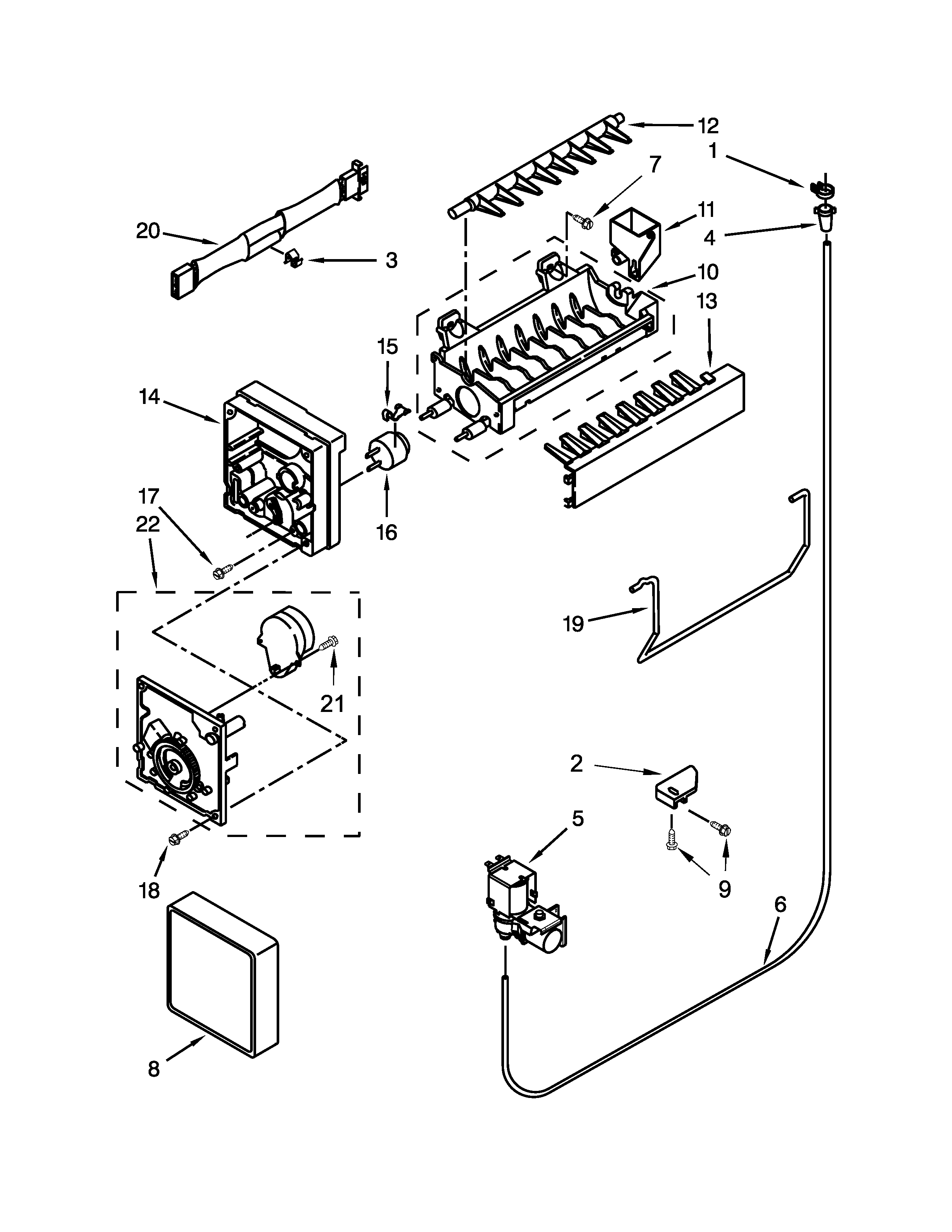 Whirlpool WRF560SMYE01 icemaker parts diagram