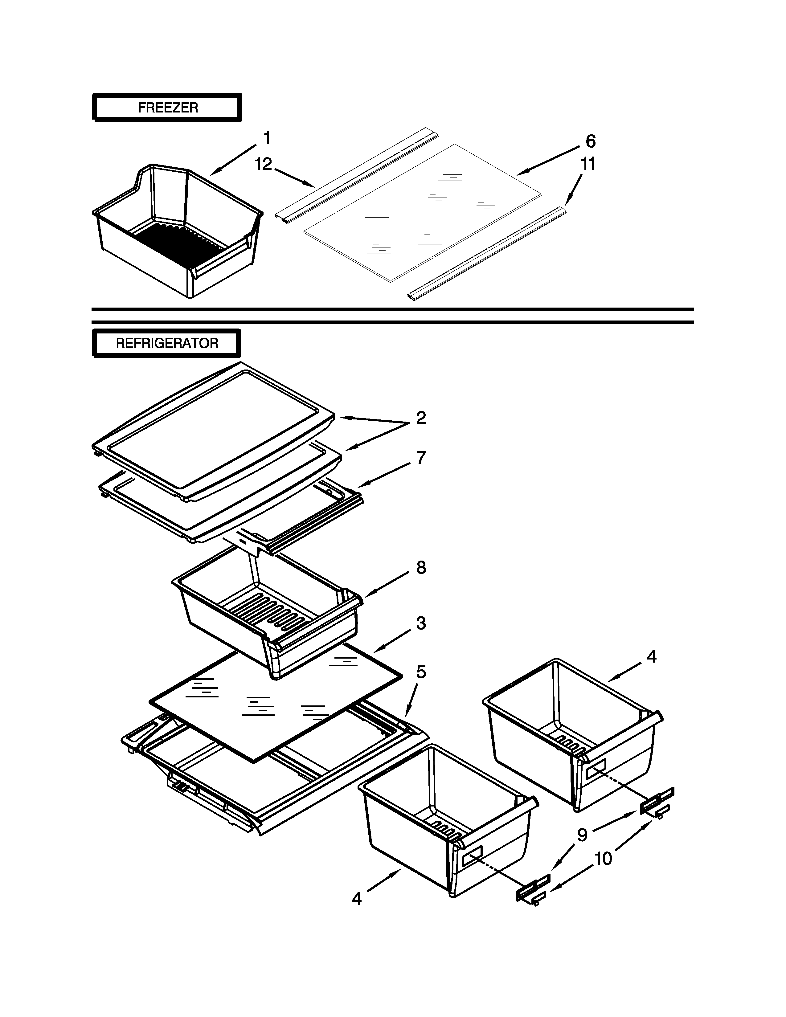 Whirlpool W8RXNGMBD01 shelf parts diagram