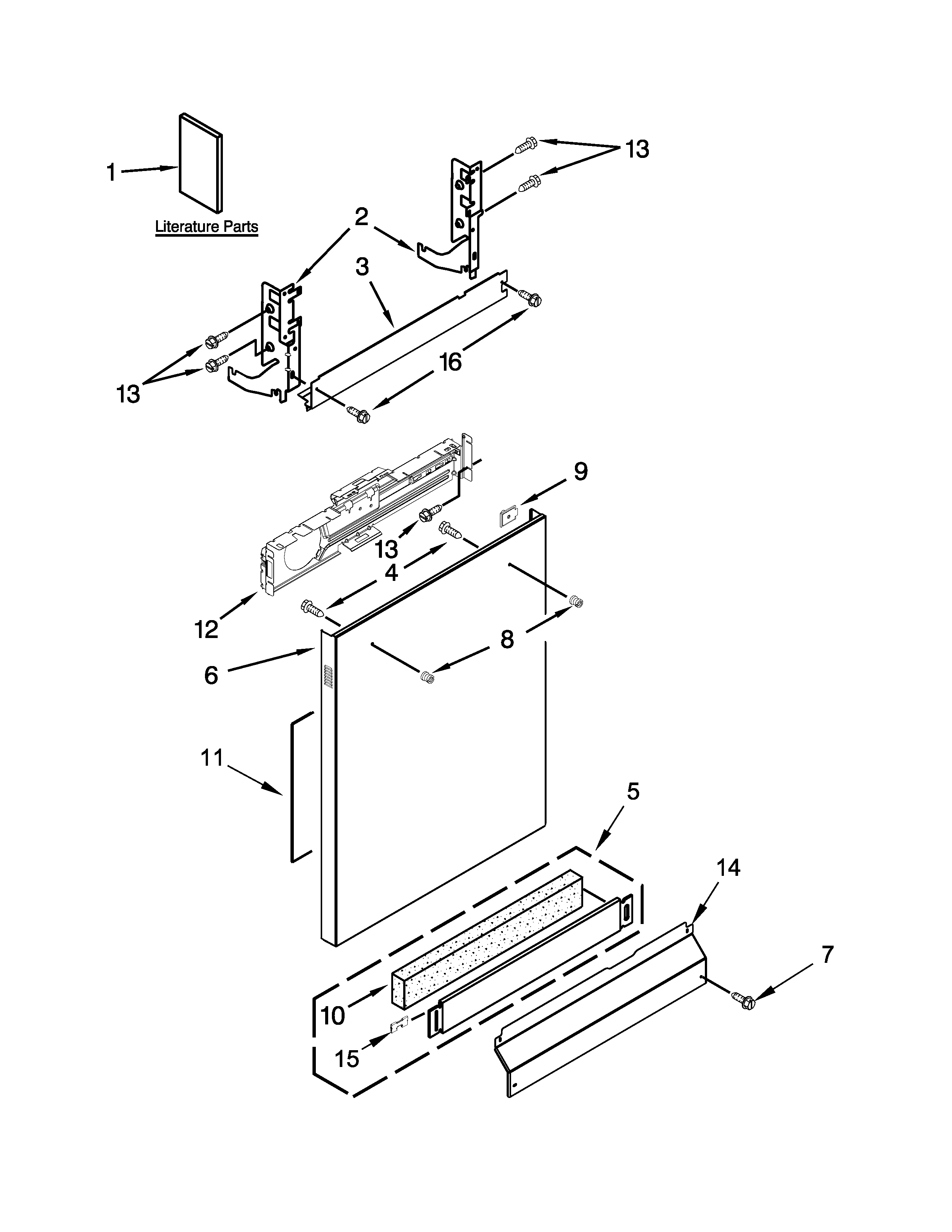 Whirlpool BLB14DRANA2 door and panel parts diagram