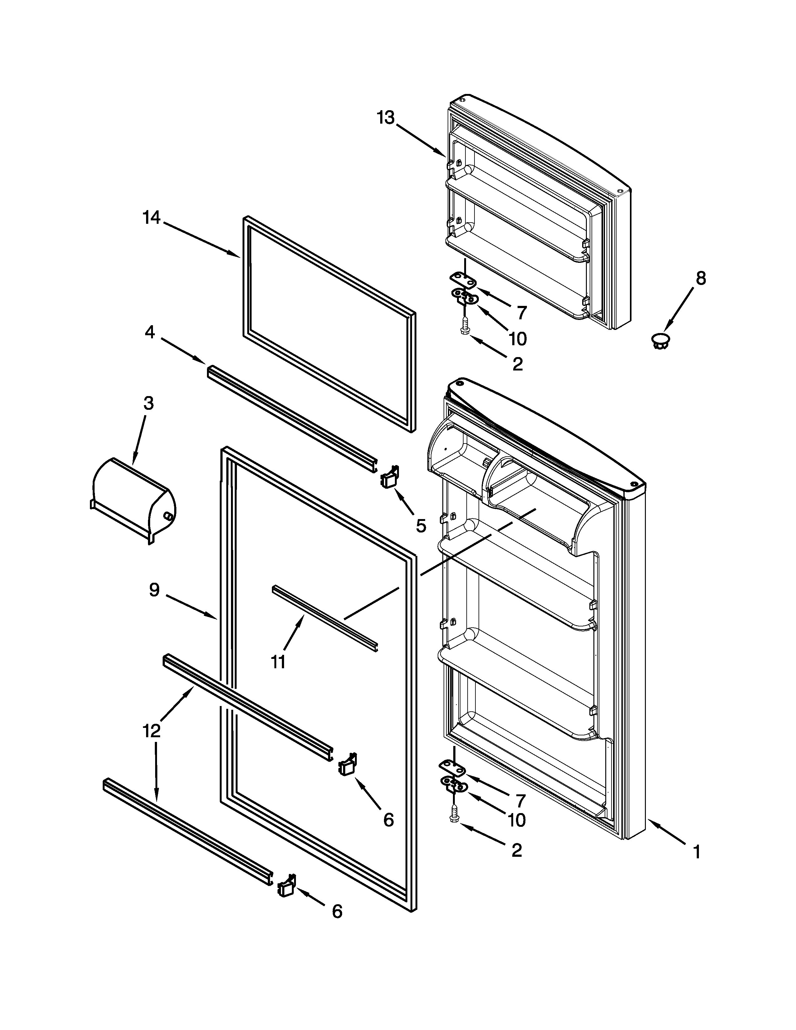 Ikea IK8RXDGMXS02 door parts diagram