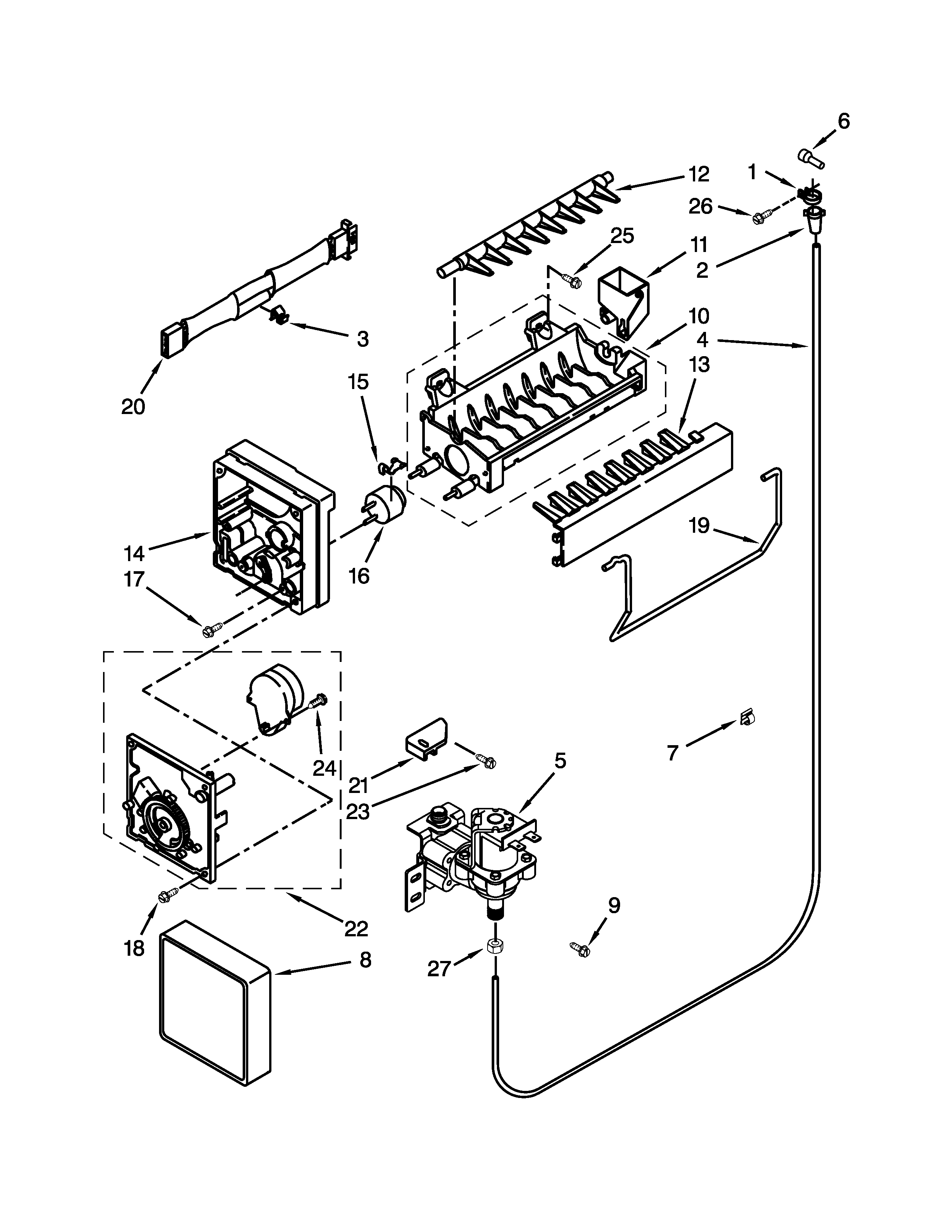 Ikea IK8RXDGMXS02 icemaker parts diagram