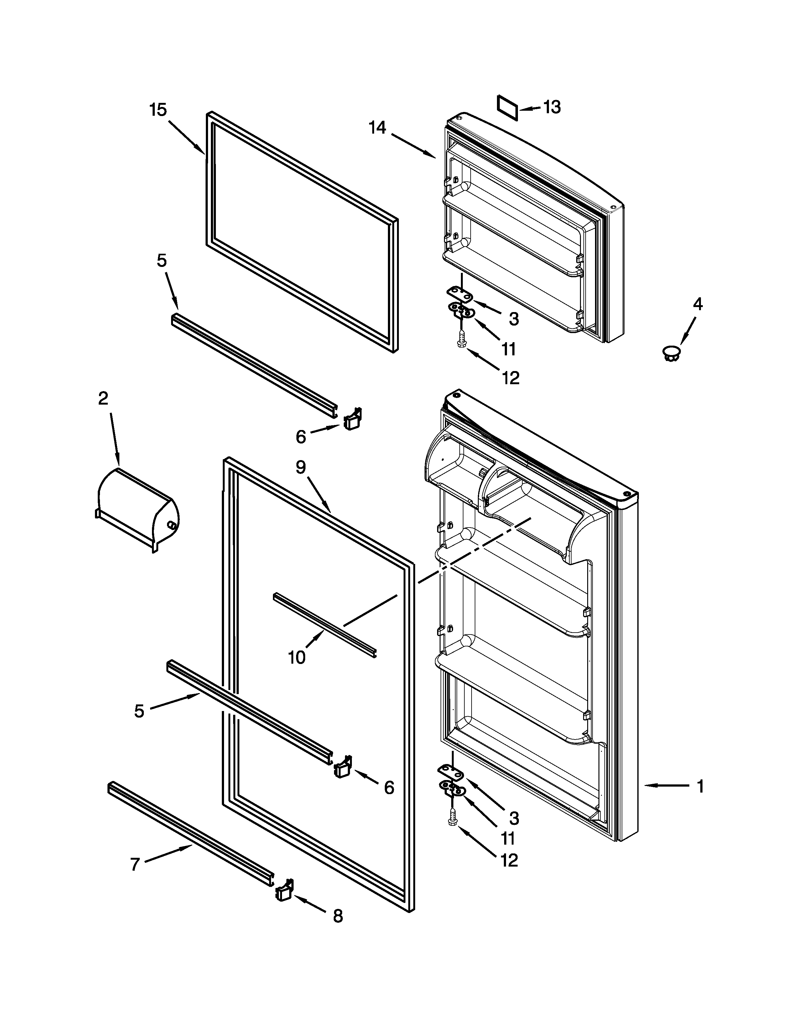 Amana A8RXCGFXW03 door parts diagram