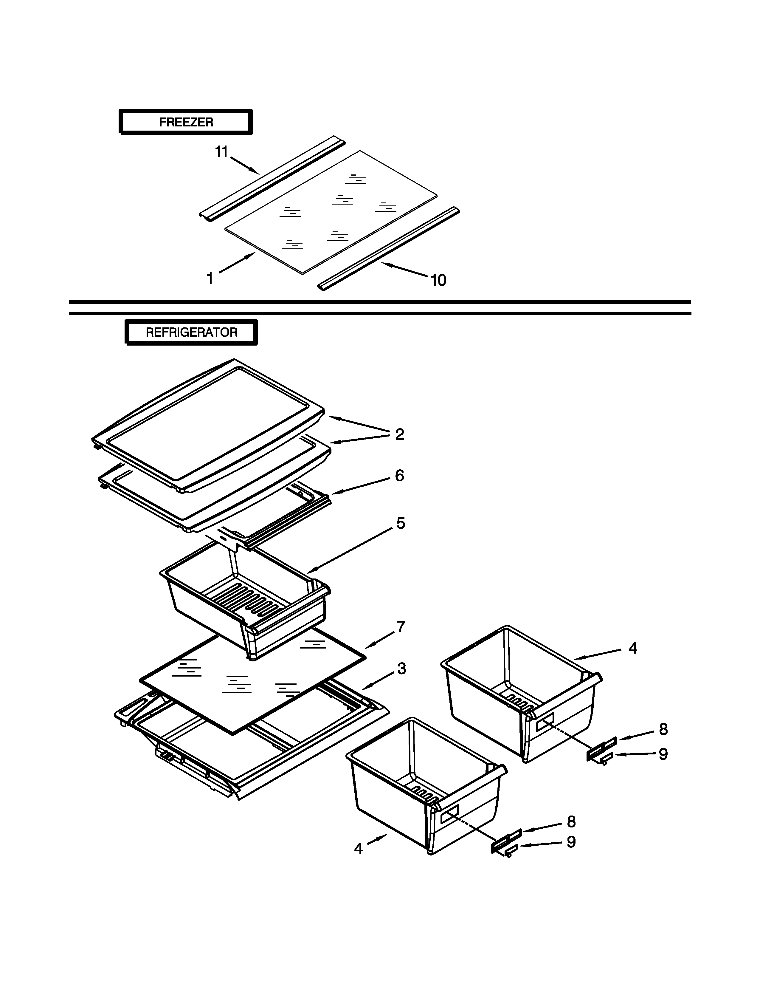 Amana A8RXCGFXW03 shelf parts diagram